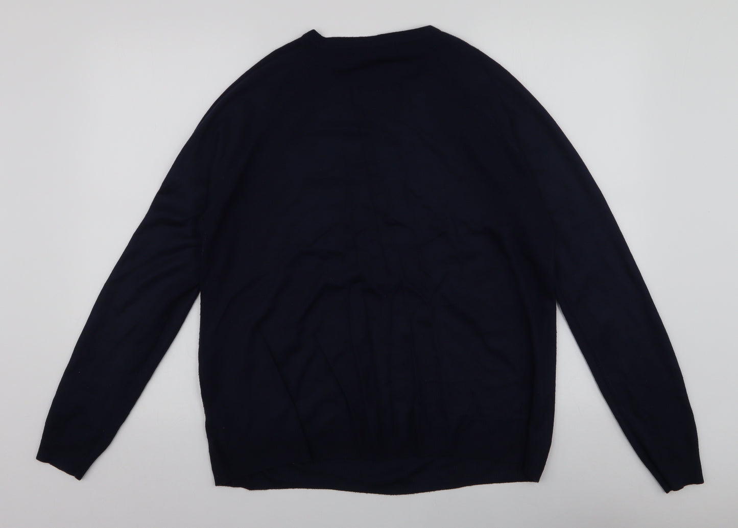 V by Very Womens Blue Round Neck  Acrylic Pullover Jumper Size 14