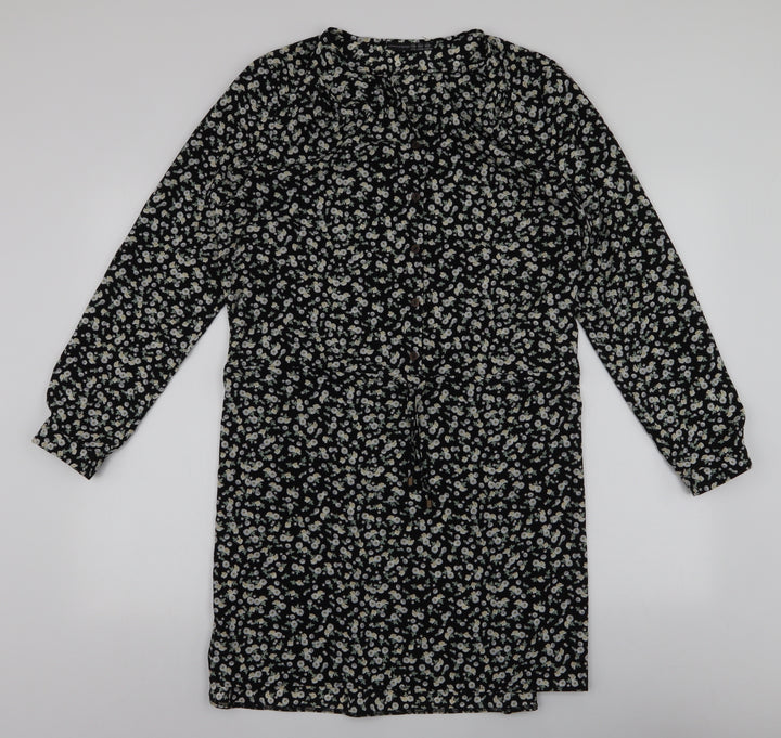 Atmosphere Womens Multicoloured Floral Polyester A-Line  Size 14  Round Neck Button