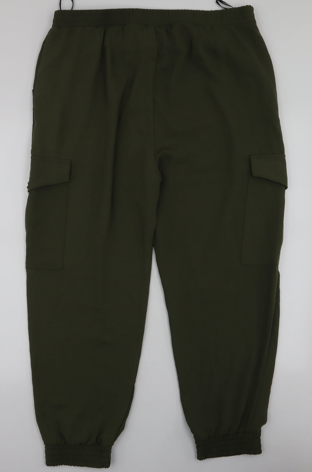 Dorothy Perkins Womens Green  Polyester Cargo Trousers Size 16 L26 in Regular Drawstring