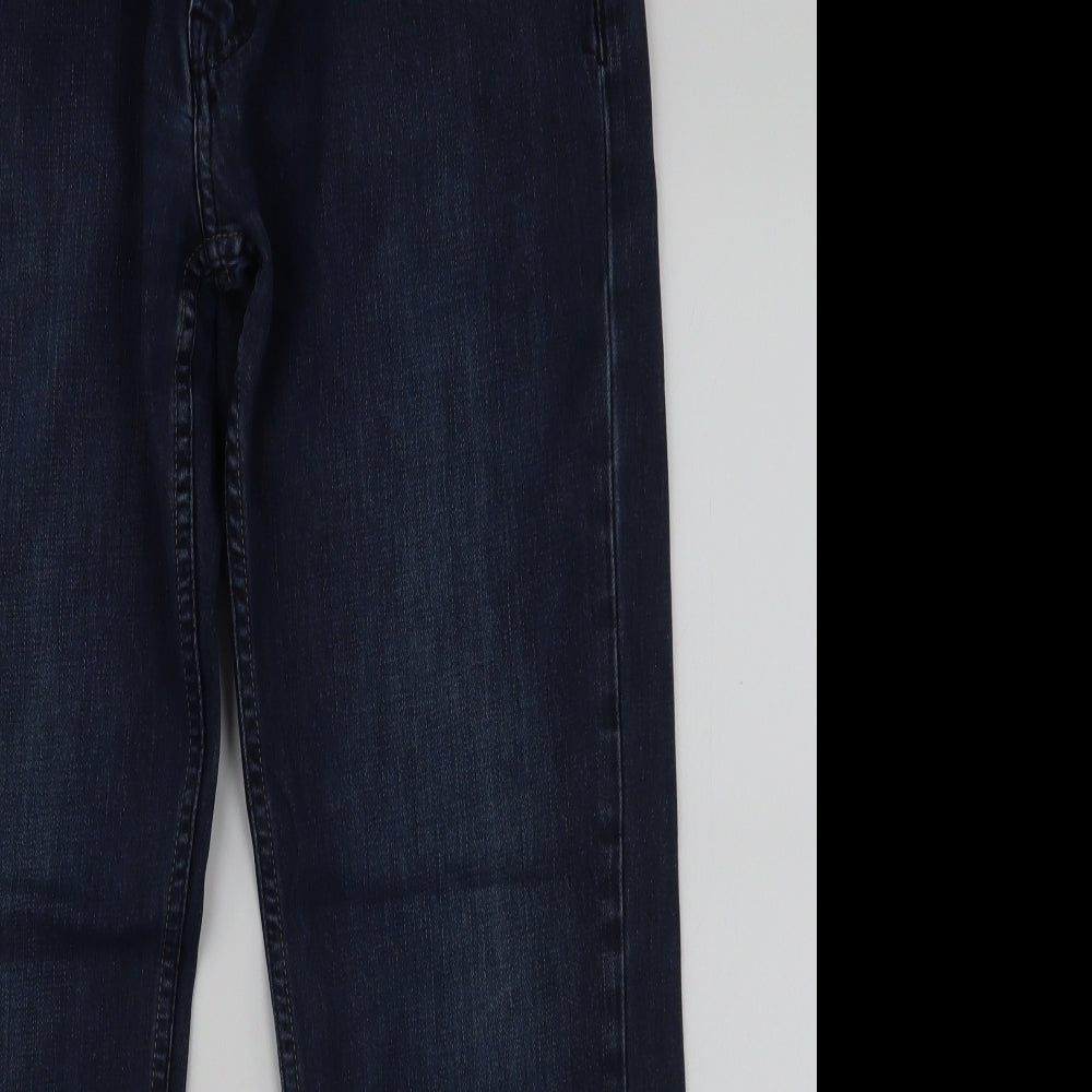 Firetrap Mens Blue  Polyester Straight Jeans Size 34 in L30 in Regular Zip