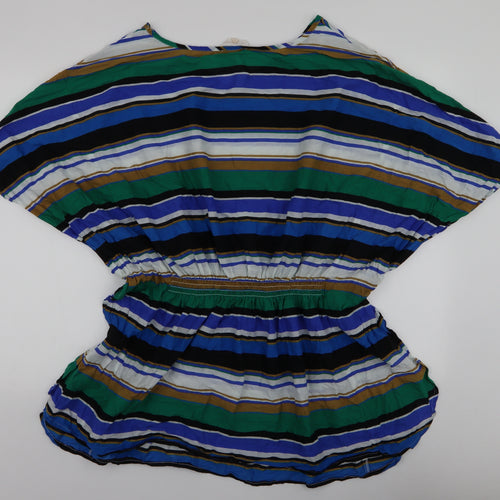 NEXT Womens Multicoloured Striped 100% Cotton A-Line  Size M  V-Neck Pullover - Beach cover up