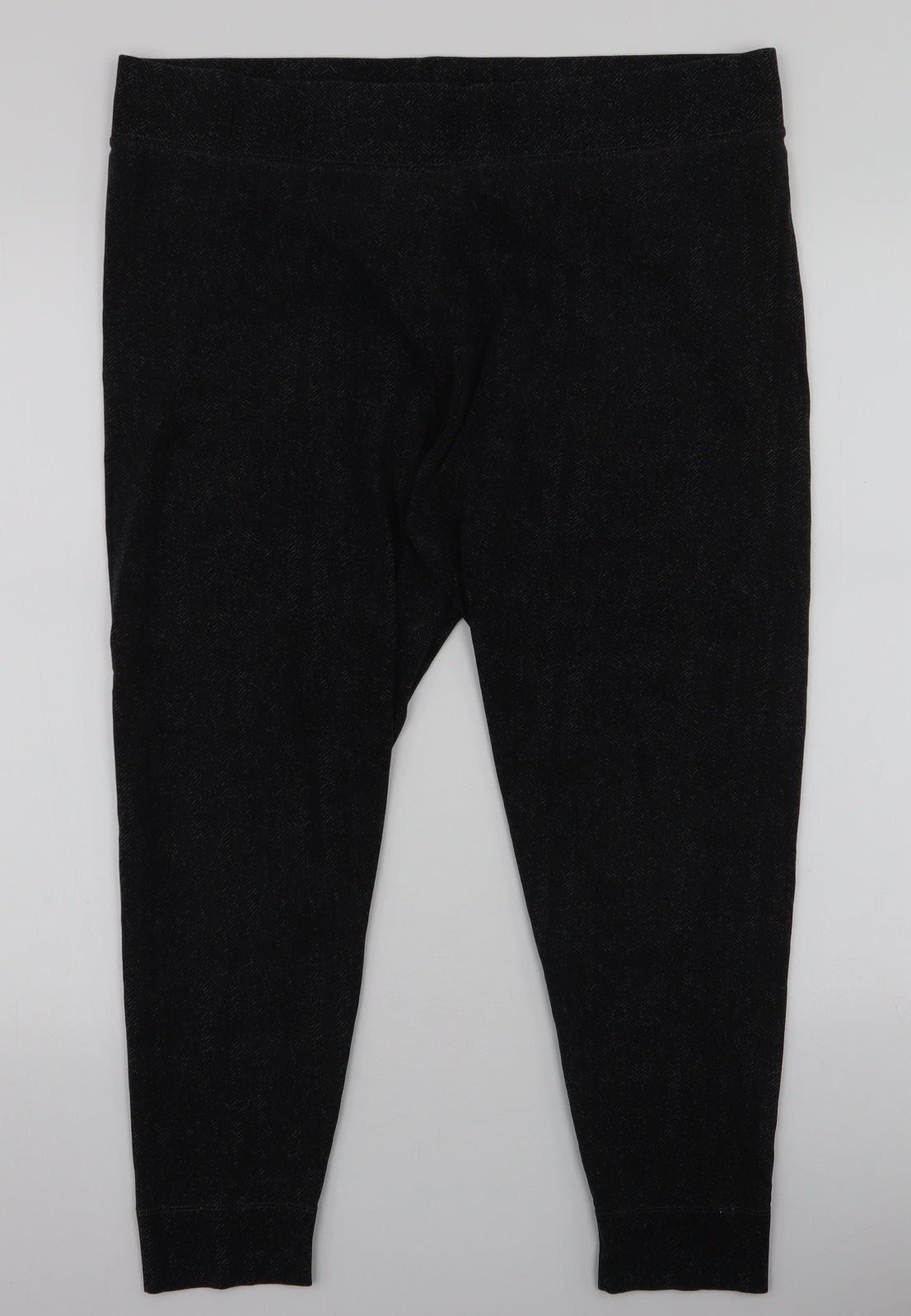 Marks and Spencer Womens Grey Geometric Cotton Capri Leggings Size 22 L24 in