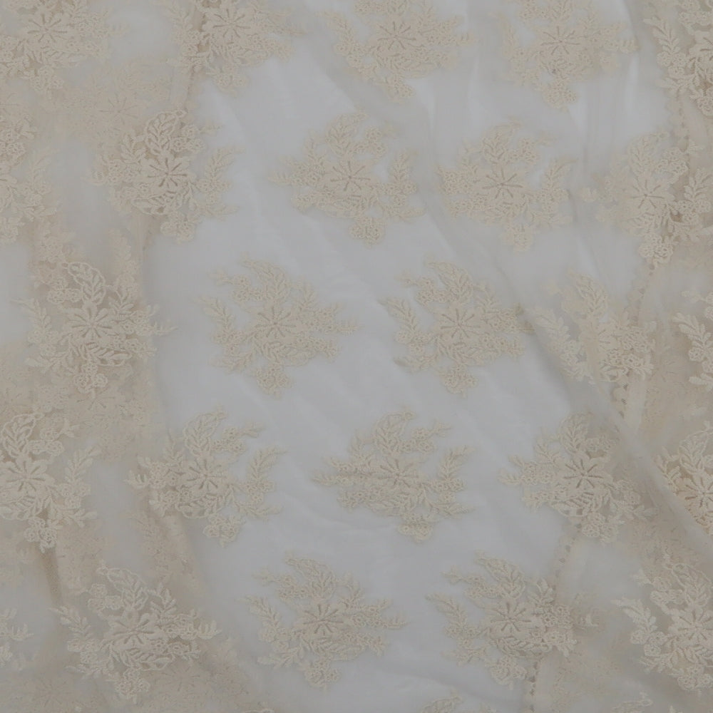 M &Co Womens Ivory V-Neck  Nylon Cardigan Jumper Size M