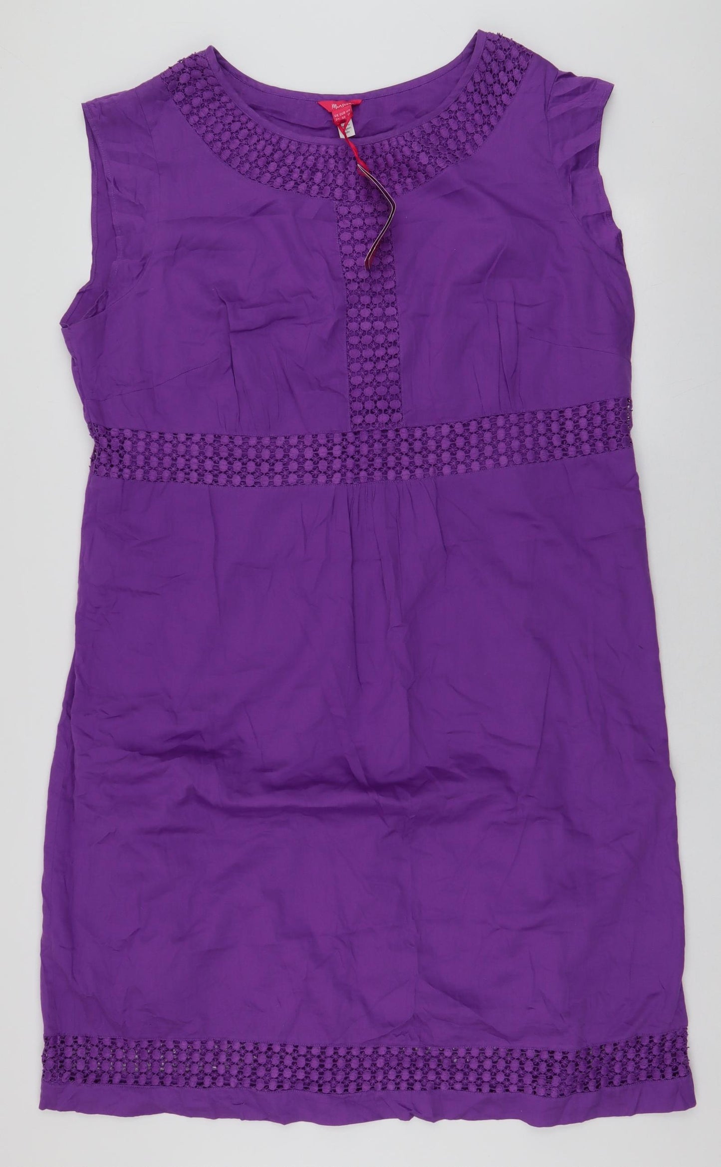Monsoon Womens Purple  Polyester A-Line  Size 22  Round Neck Zip
