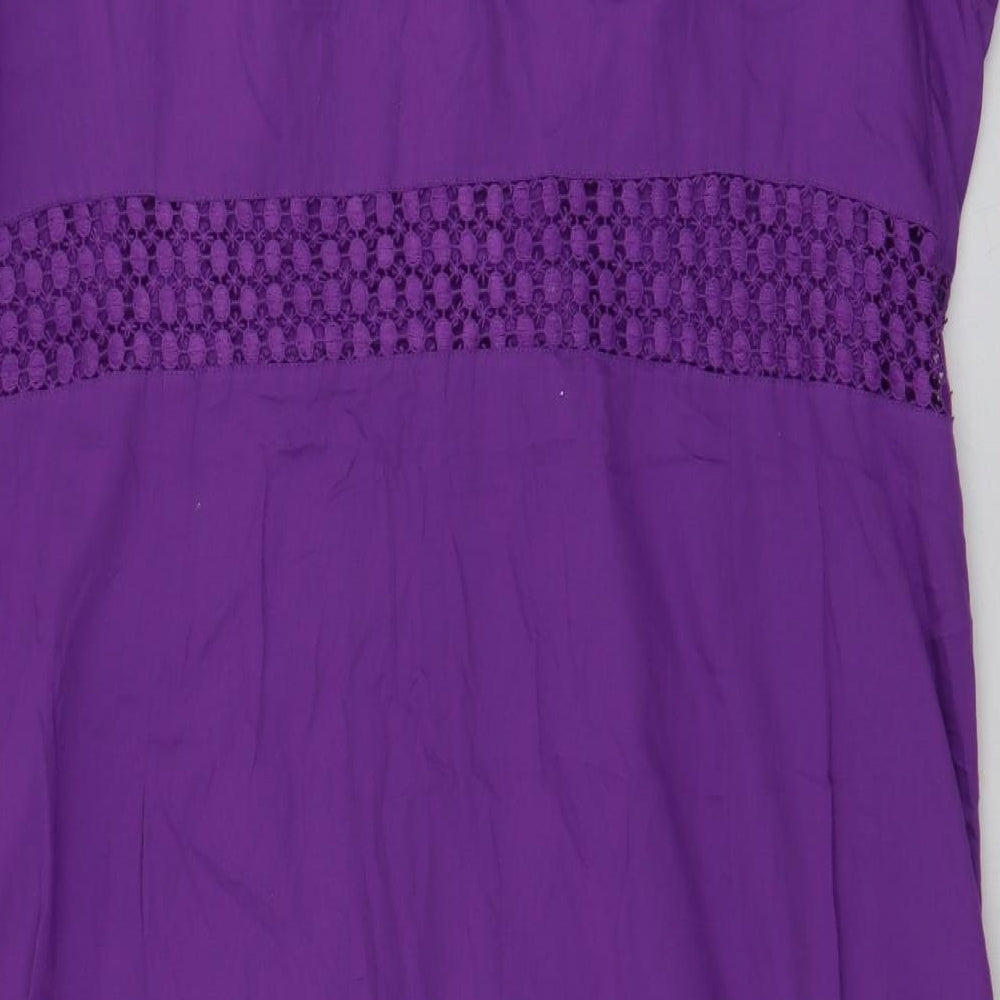 Monsoon Womens Purple  Polyester A-Line  Size 22  Round Neck Zip