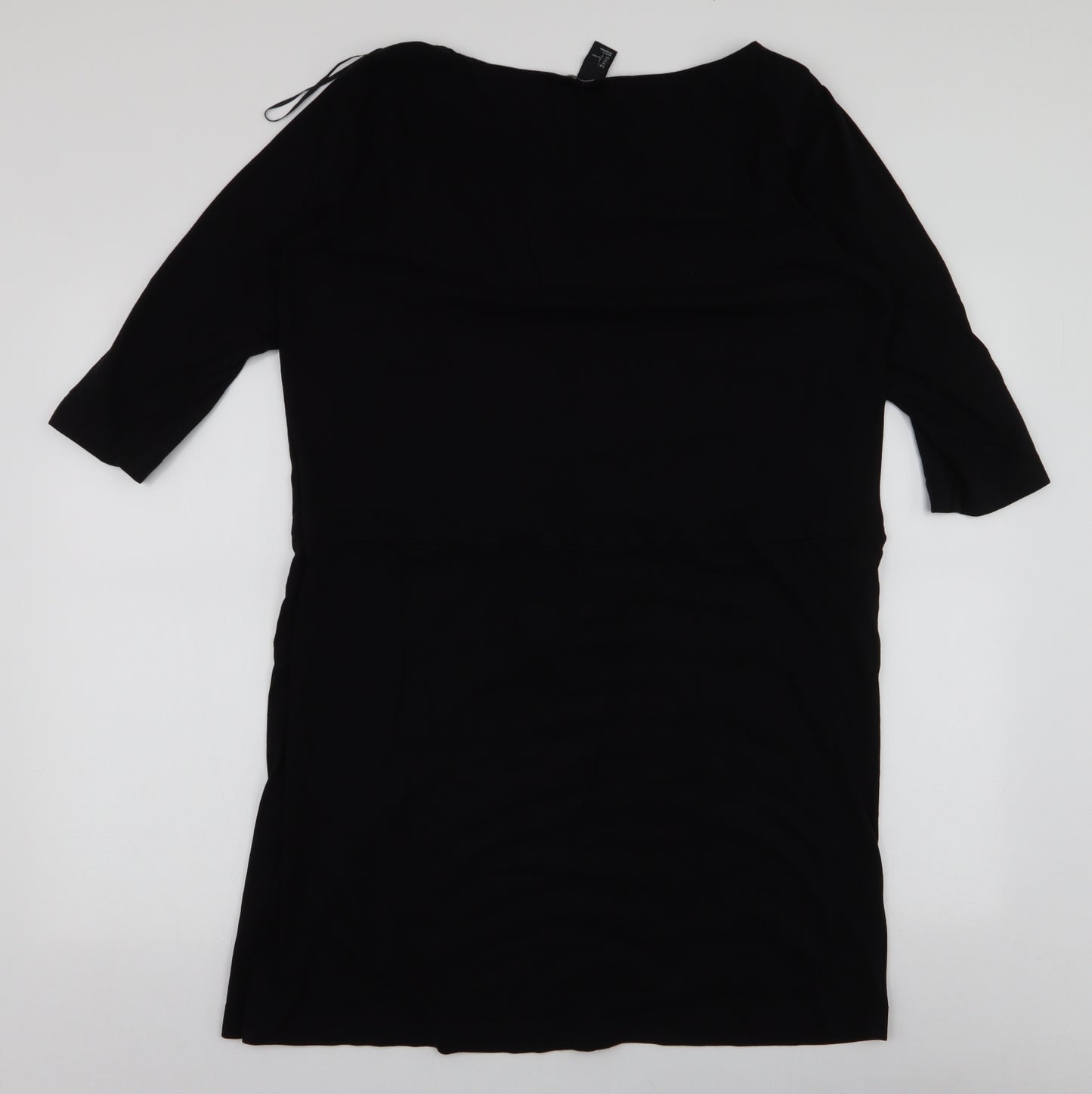 H&M Womens Black  100% Cotton A-Line  Size L  Boat Neck Pullover