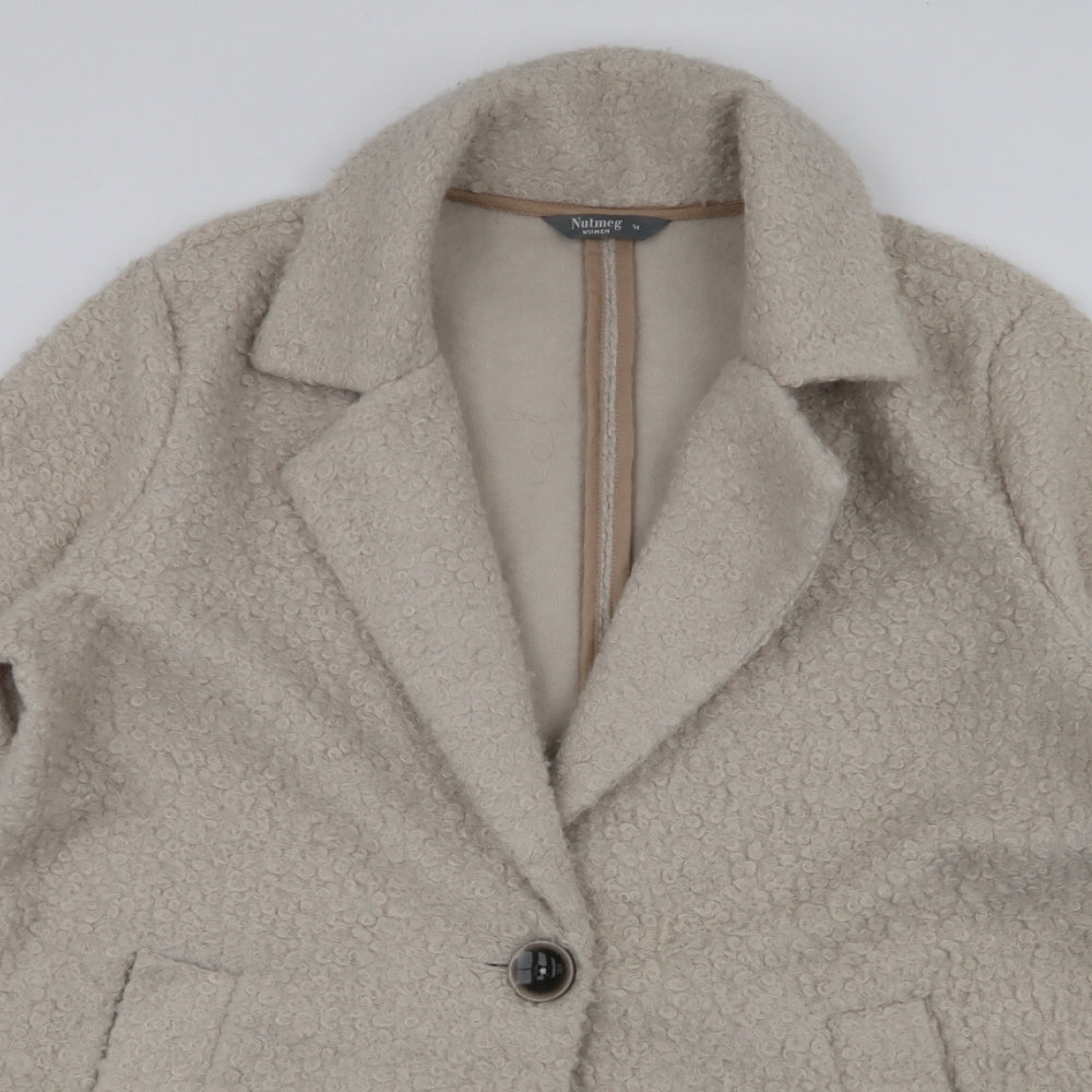 Nutmeg Womens Ivory   Overcoat Coat Size 14  Button