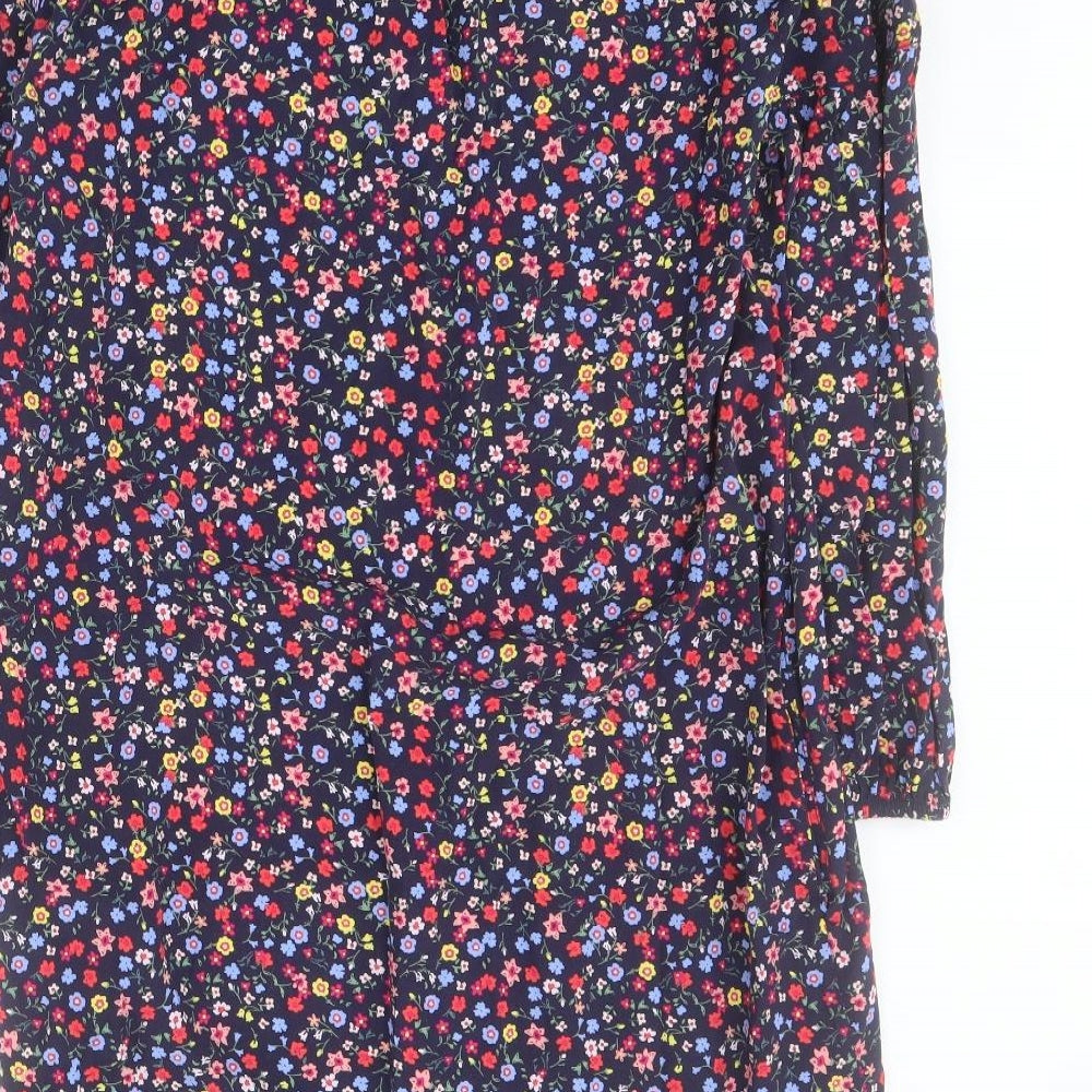 Gap Womens Blue Floral Viscose Shift  Size M  V-Neck Pullover