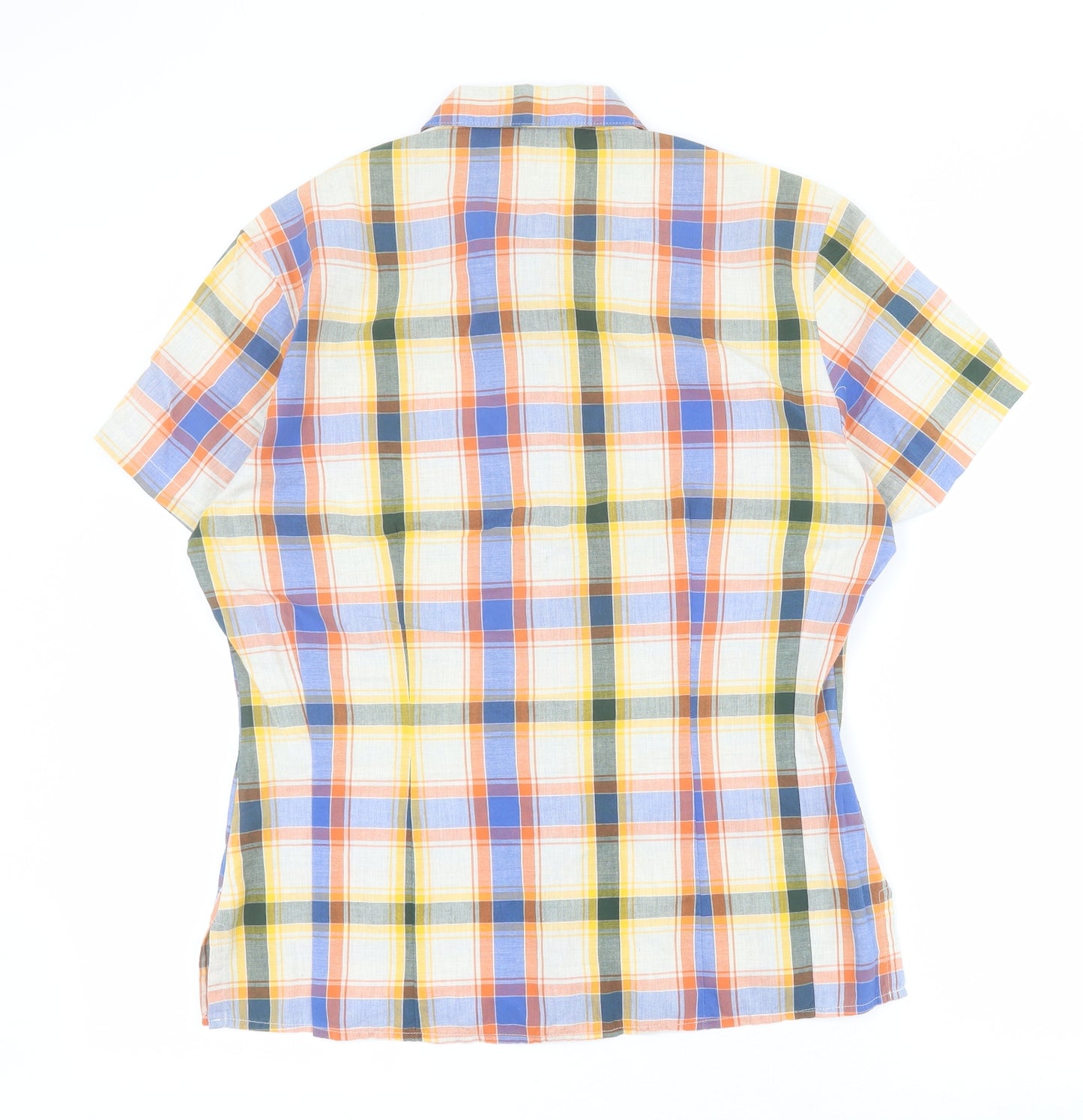 Aria Womens Multicoloured Plaid Polyester Basic Button-Up Size 12 Collared