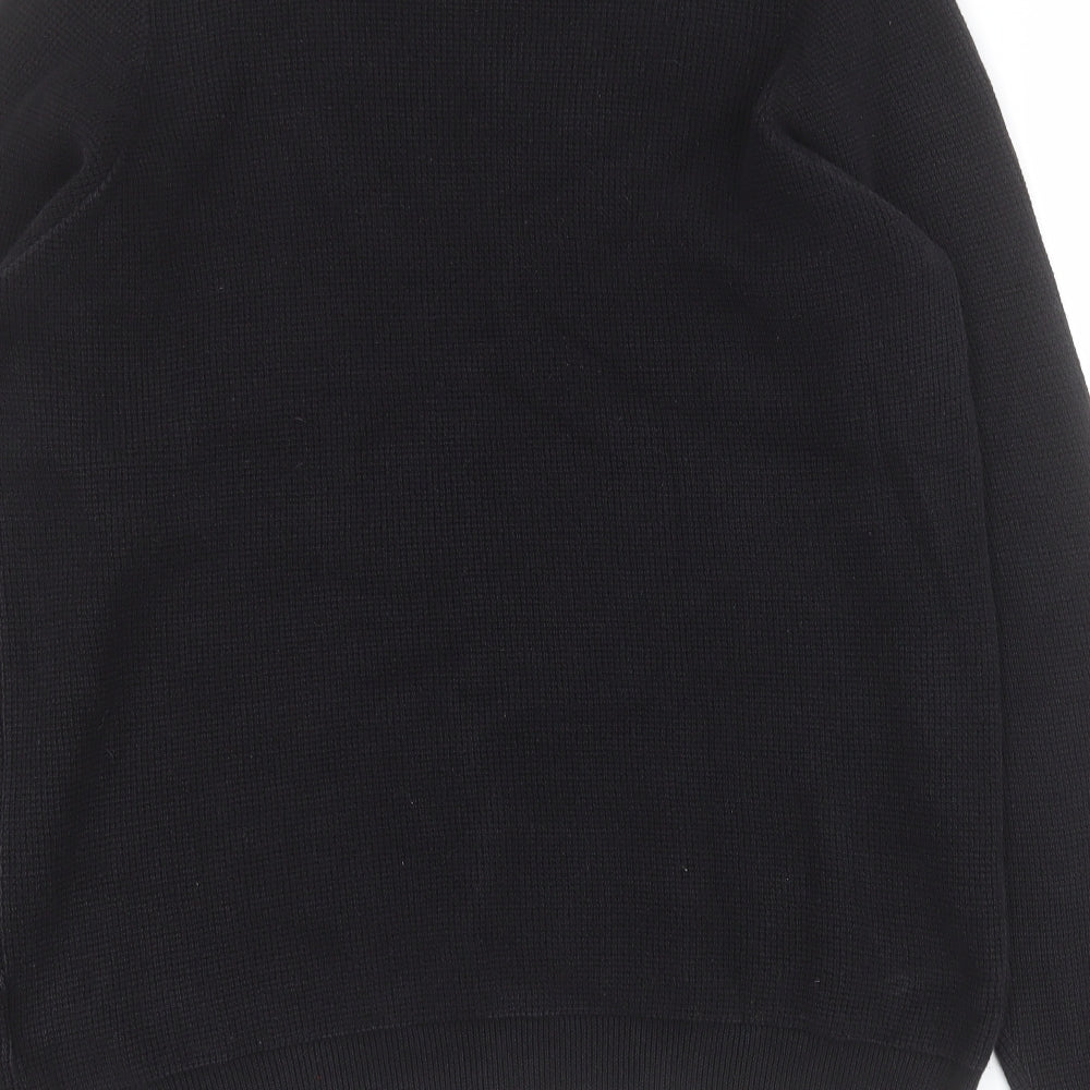 NEXT Mens Black Crew Neck  Cotton Pullover Jumper Size L