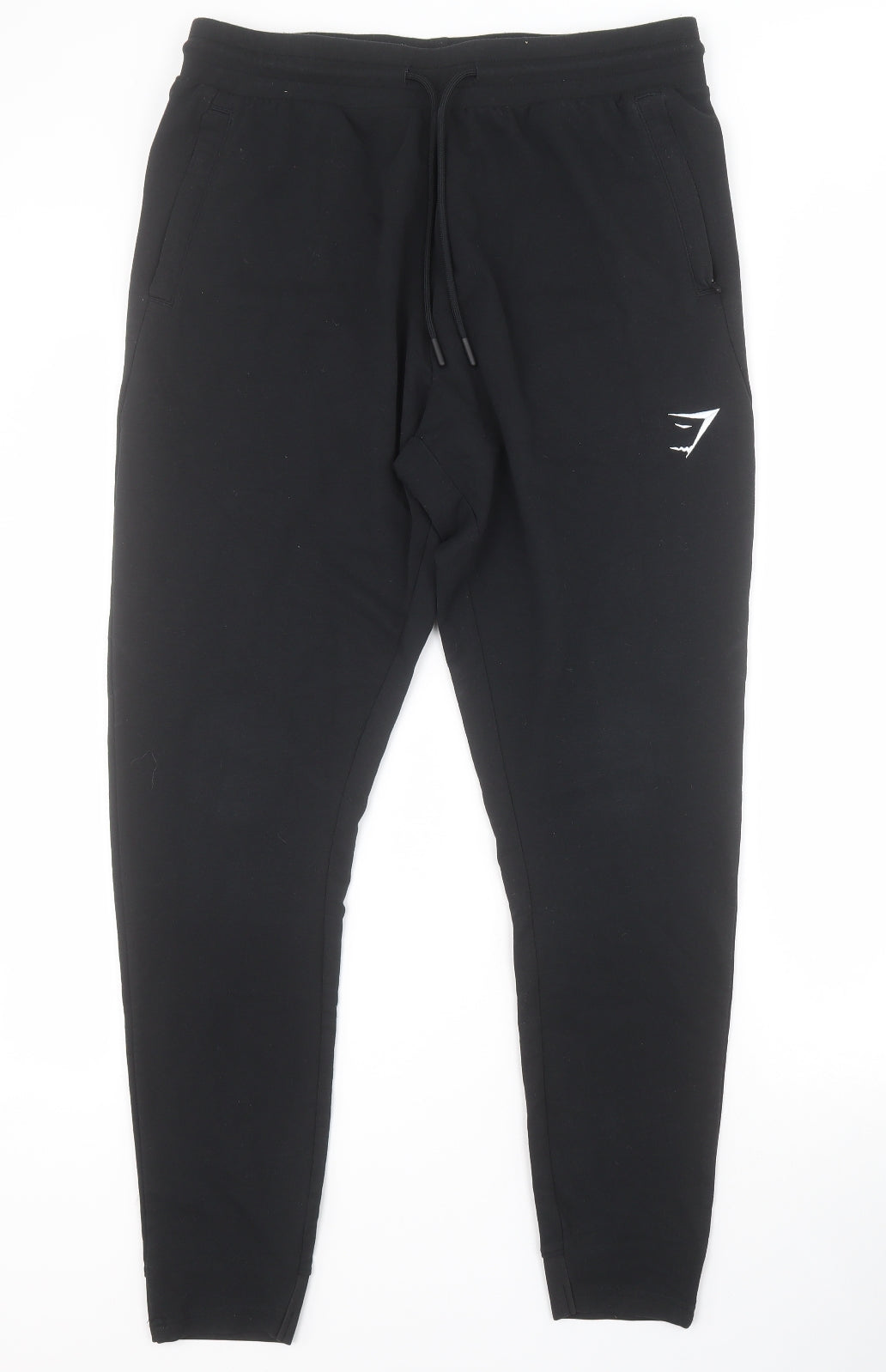 Gym Shark Mens Black  Polyester Jogger Trousers Size M L28 in Regular Drawstring
