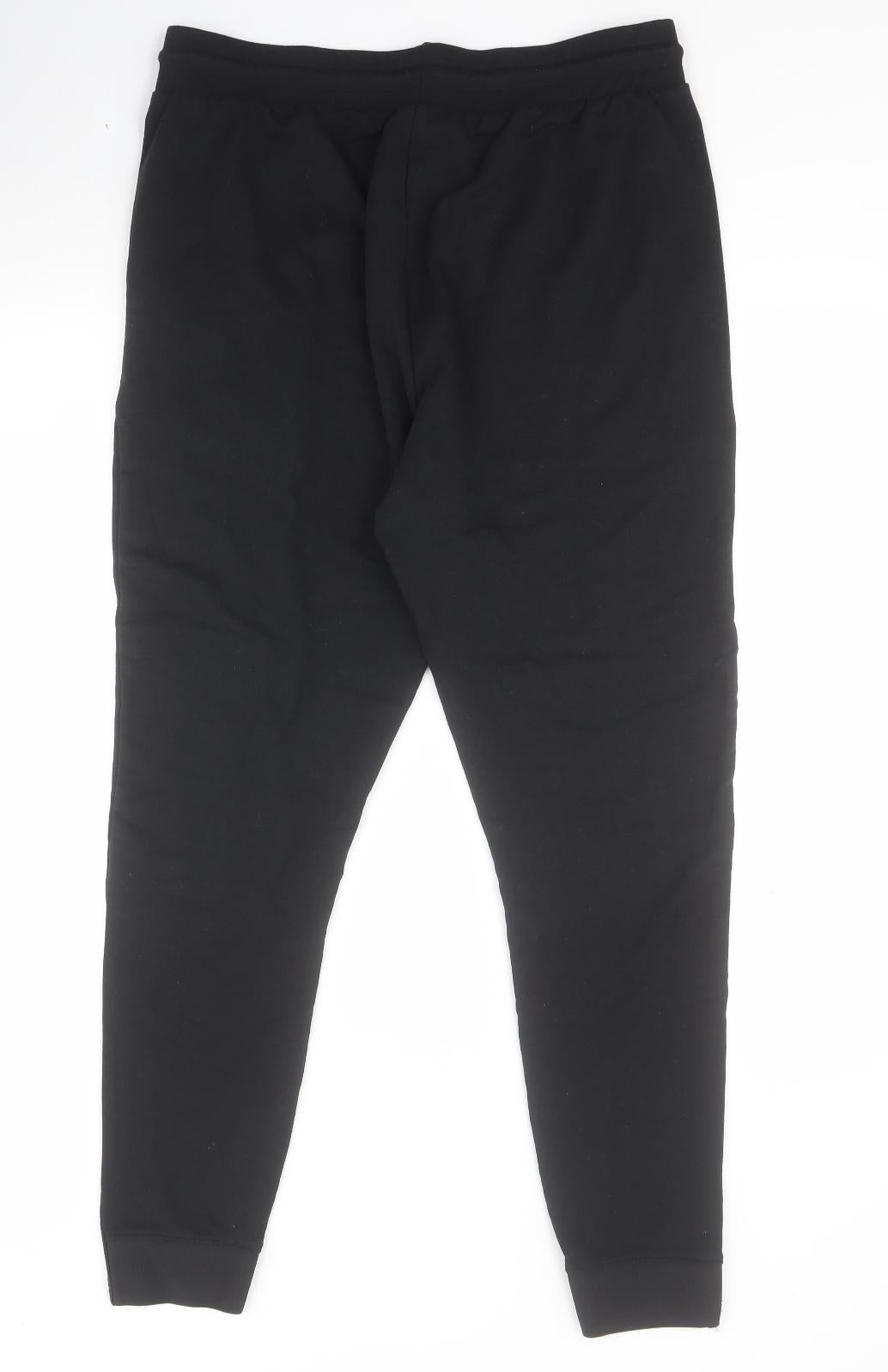 Gym Shark Mens Black  Polyester Jogger Trousers Size M L28 in Regular Drawstring