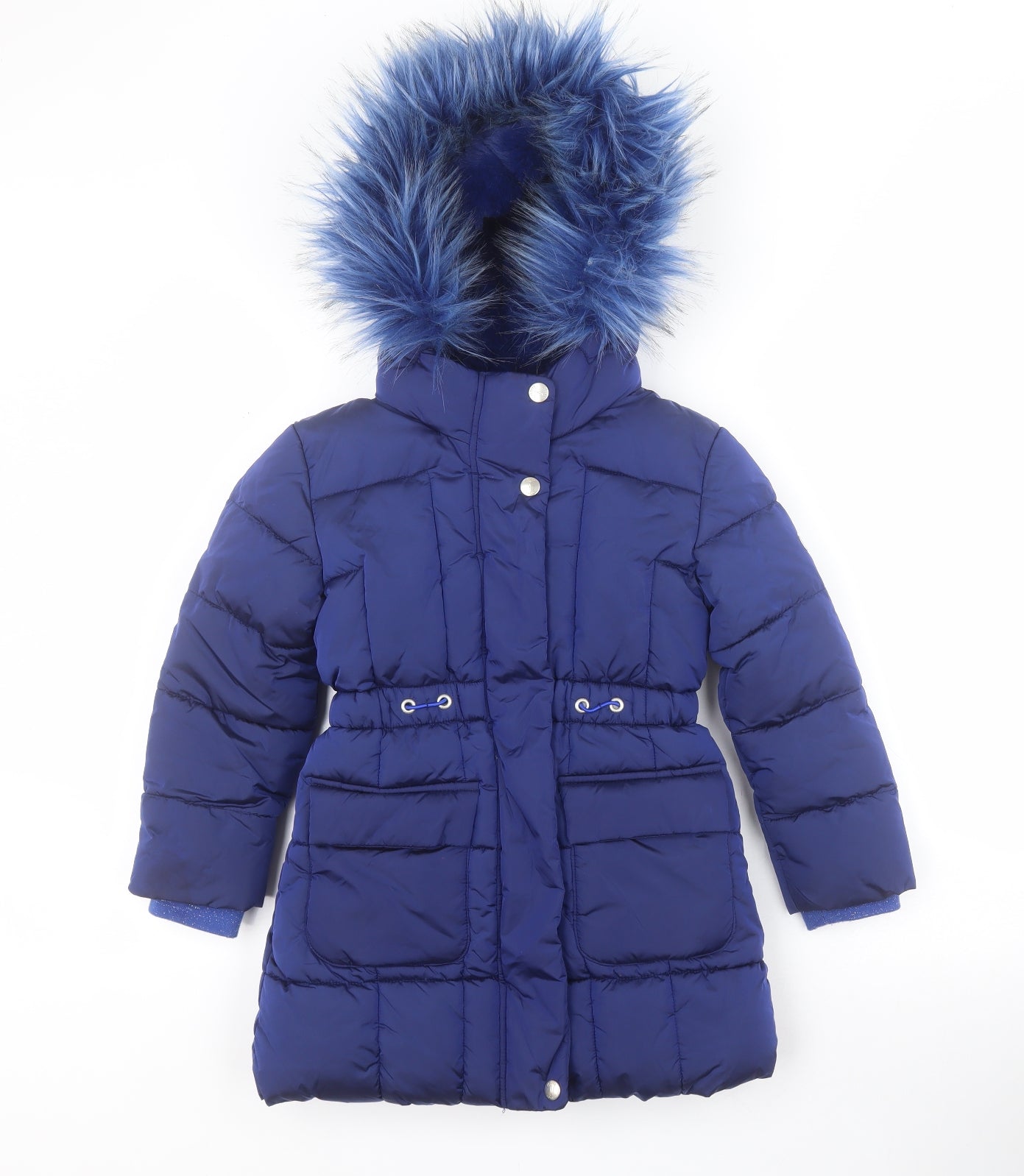 Jasper Conran Girls Blue   Puffer Jacket Coat Size 5-6 Years  Zip