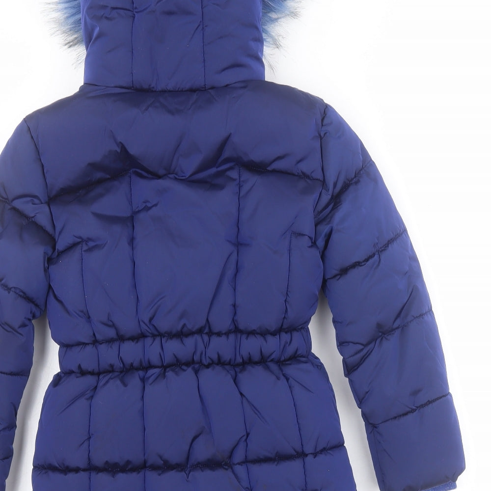 Jasper Conran Girls Blue   Puffer Jacket Coat Size 5-6 Years  Zip