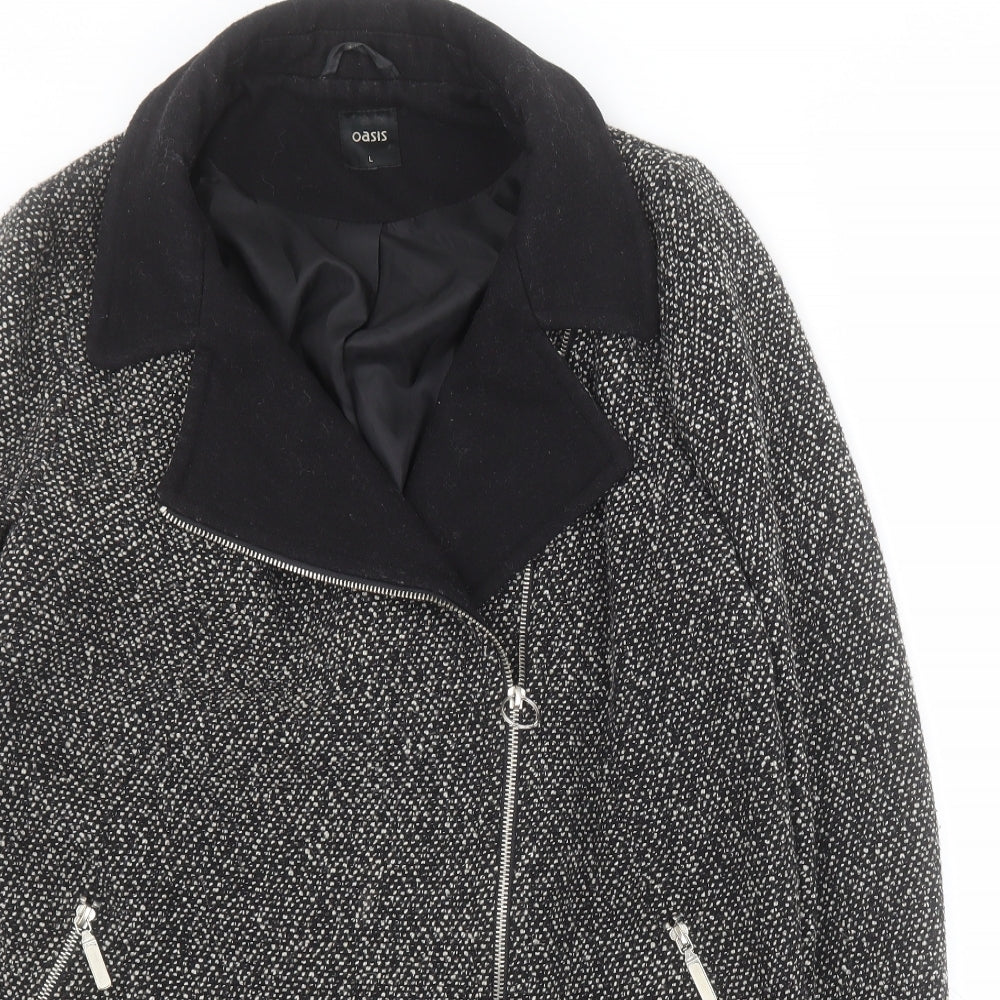 Oasis Womens Grey   Trench Coat Coat Size L  Zip