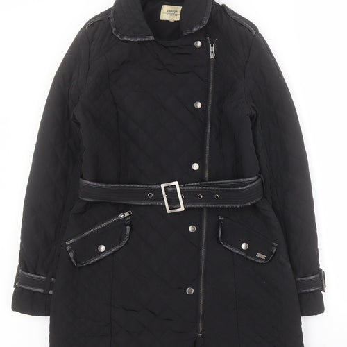 Matalan Womens Black   Quilted Coat Size 10  Zip
