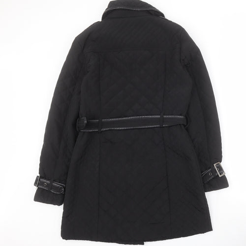 Matalan Womens Black   Quilted Coat Size 10  Zip