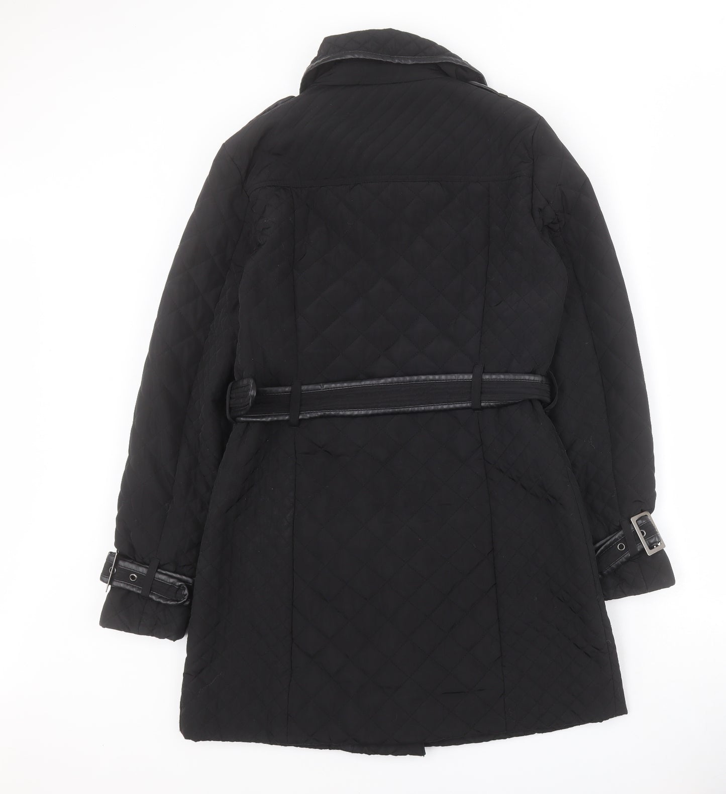 Matalan Womens Black   Quilted Coat Size 10  Zip