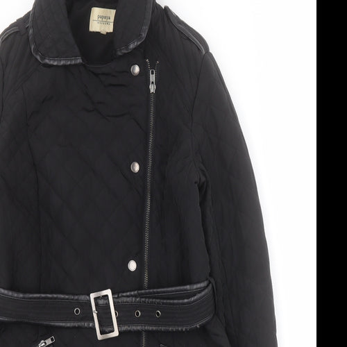 Matalan Womens Black   Quilted Coat Size 10  Zip