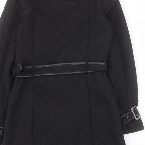Matalan Womens Black   Quilted Coat Size 10  Zip