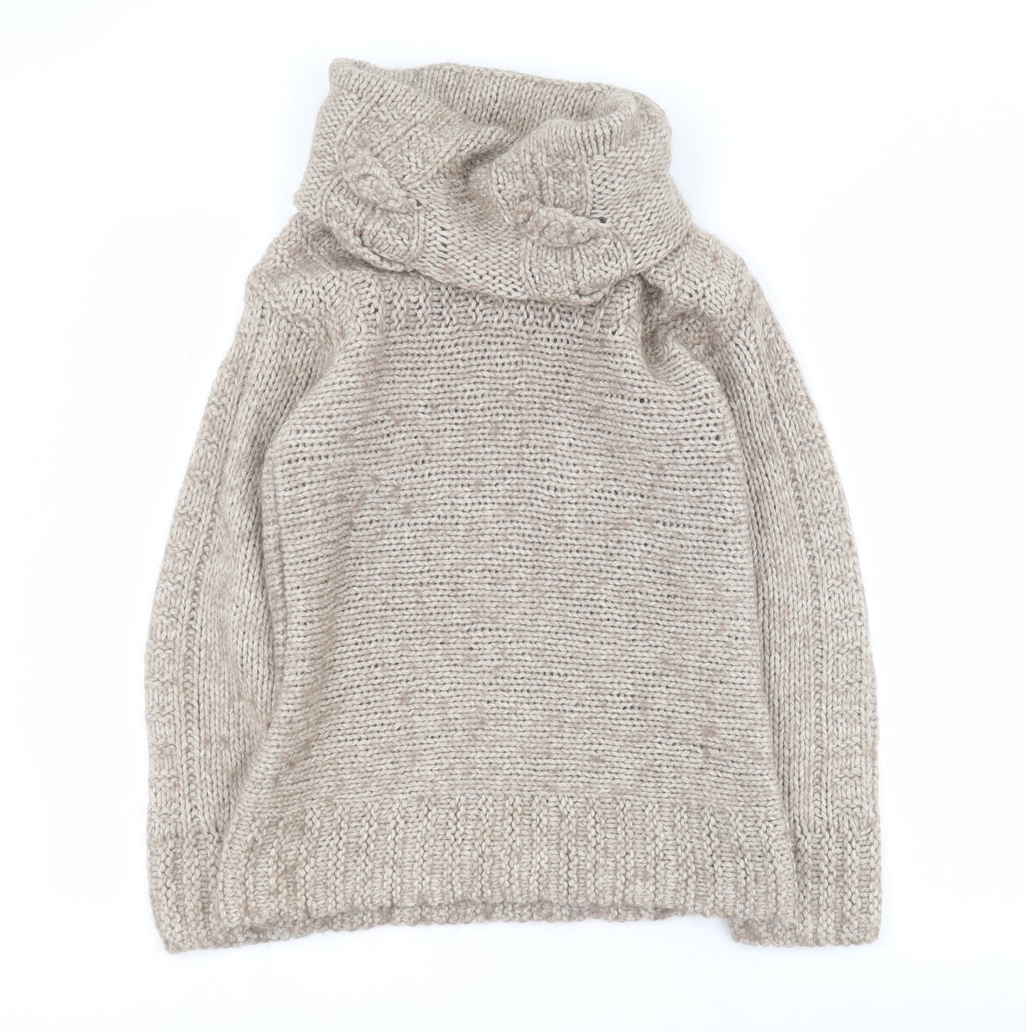 Marks and Spencer Womens Brown Roll Neck  Acrylic Pullover Jumper Size S