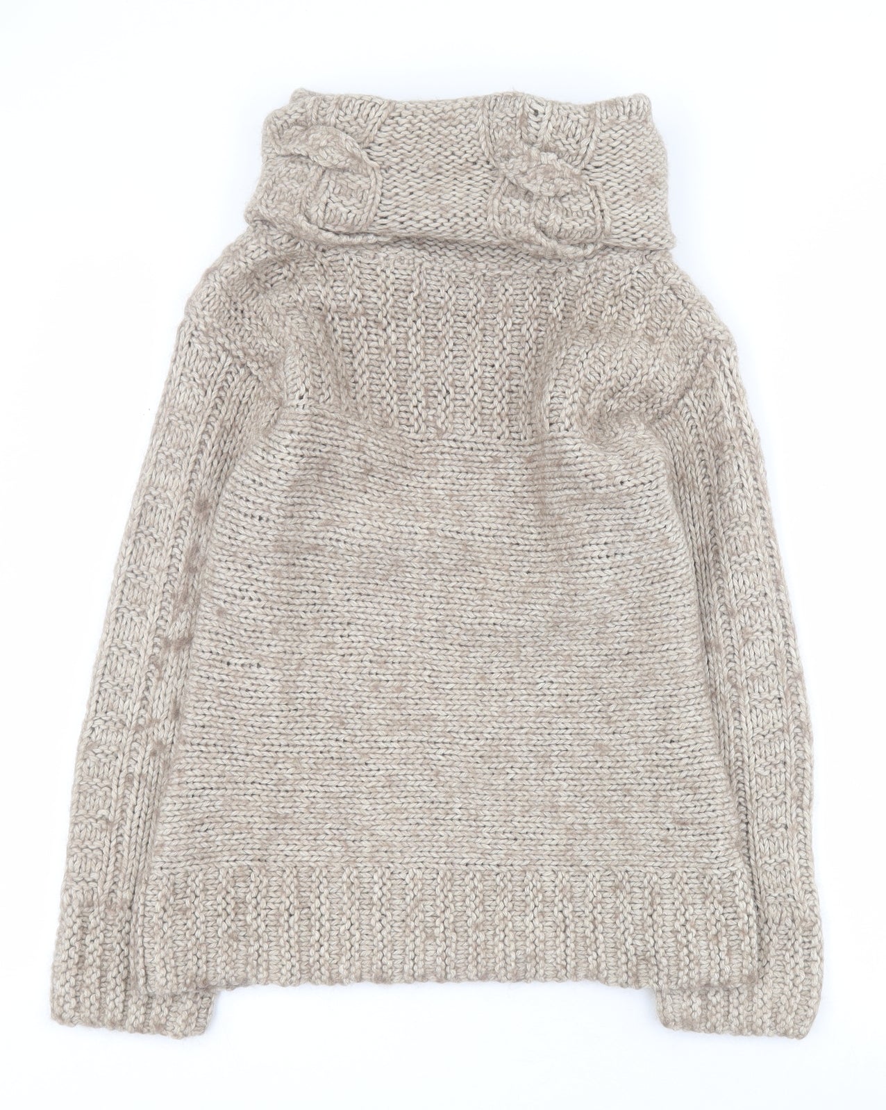 Marks and Spencer Womens Brown Roll Neck  Acrylic Pullover Jumper Size S