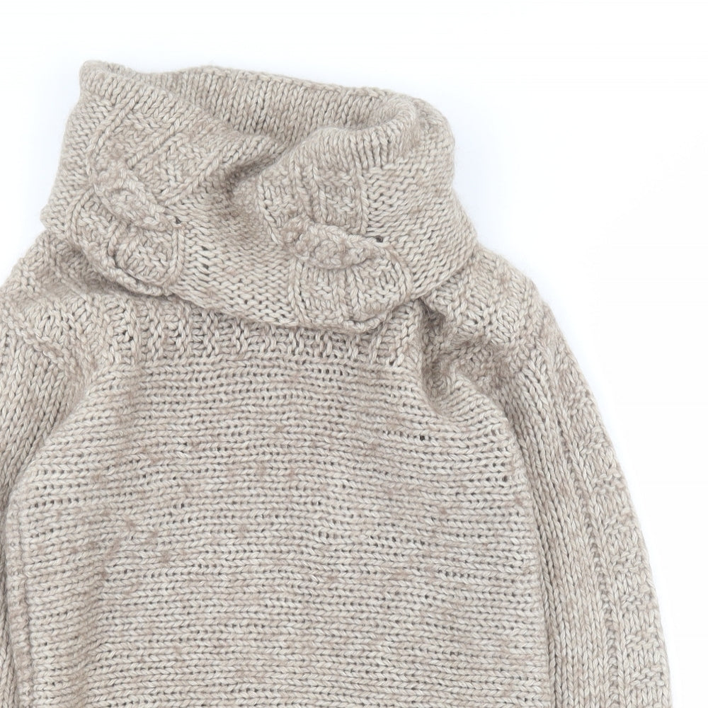 Marks and Spencer Womens Brown Roll Neck  Acrylic Pullover Jumper Size S
