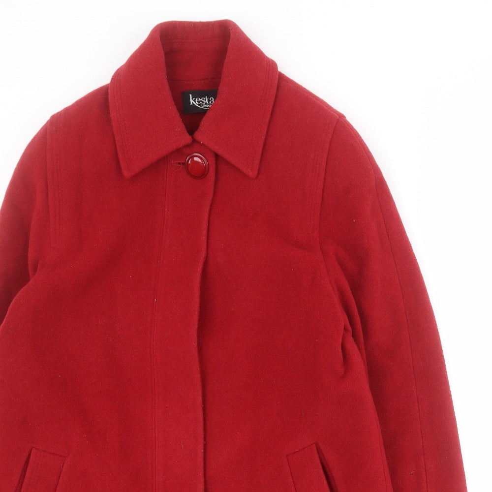 Kesta Womens Red   Pea Coat Coat Size 10  Button