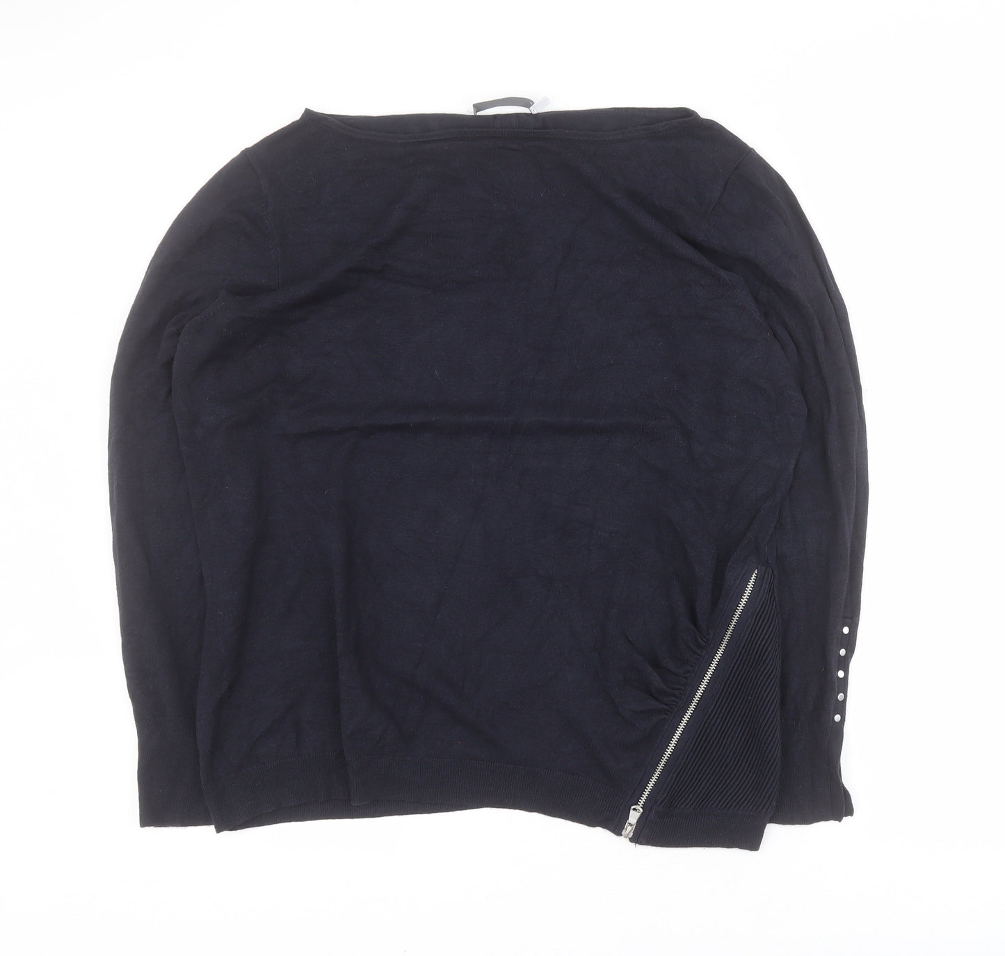 Mint Velvet Womens Blue Boat Neck  Viscose Pullover Jumper Size 18