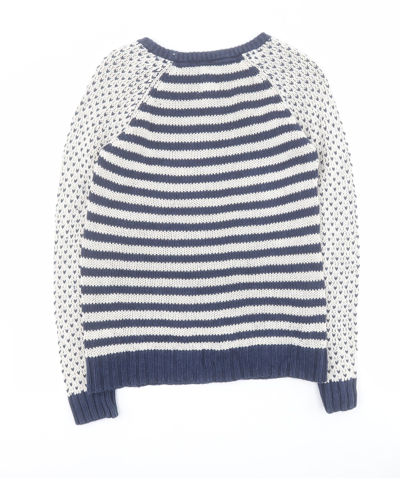 Mantaray Womens Blue Crew Neck  Cotton Pullover Jumper Size 10