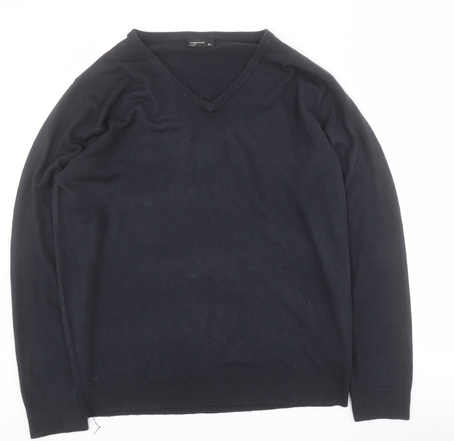 Primark Mens Grey V-Neck  Acrylic Pullover Jumper Size XL