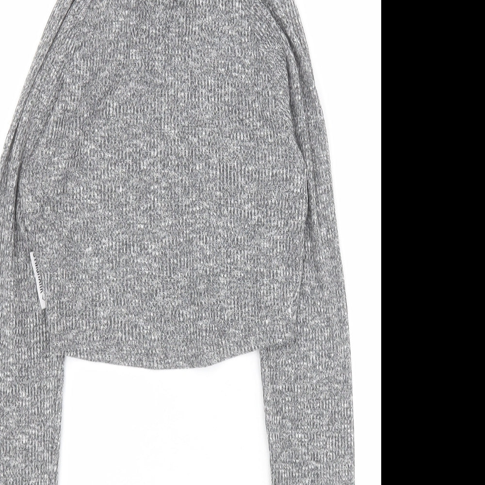 Gymshark Womens Grey  Polyester Pullover Hoodie Size S  Pullover - Cropped