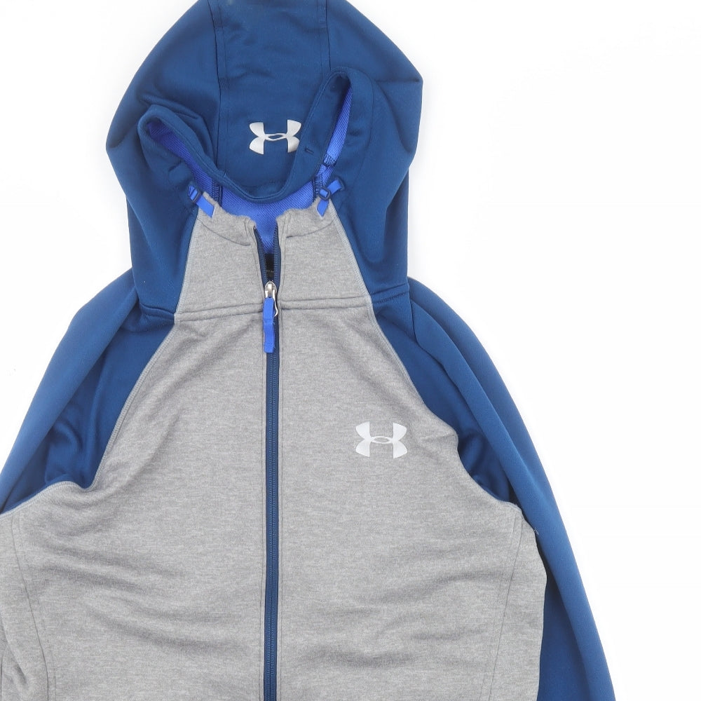 Under armour Mens Blue  Polyester Full Zip Hoodie Size M