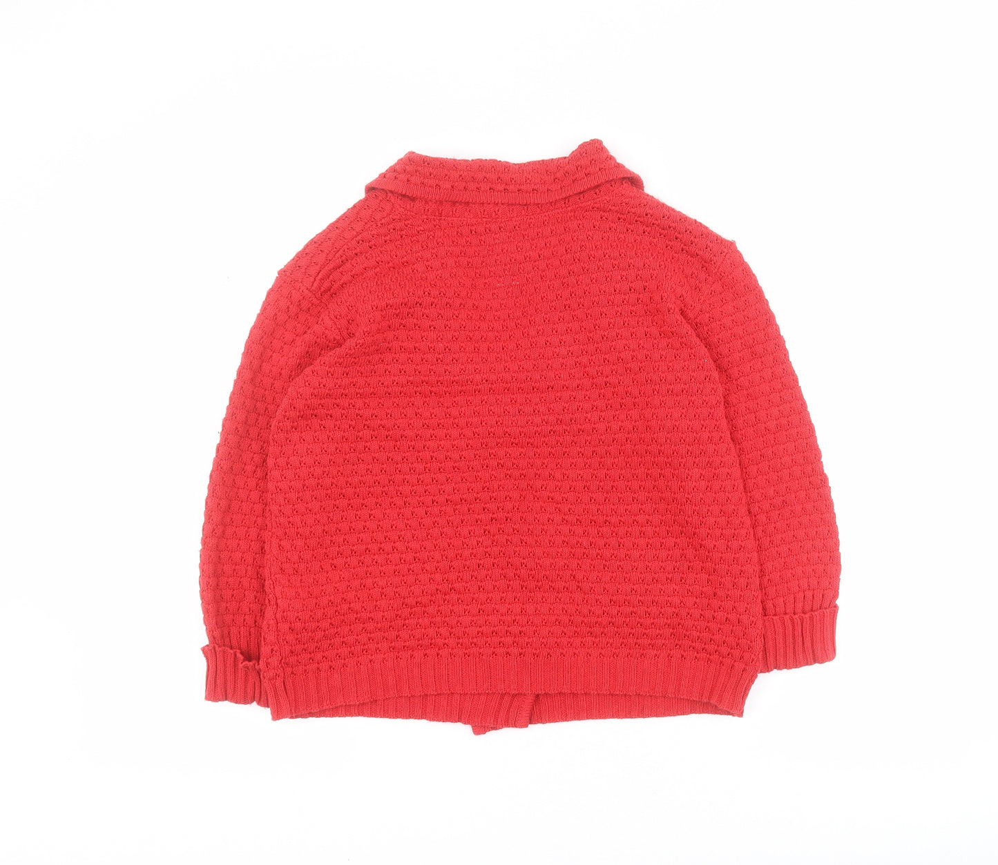 River Island Womens Red Collared  Acrylic Cardigan Jumper Size 12