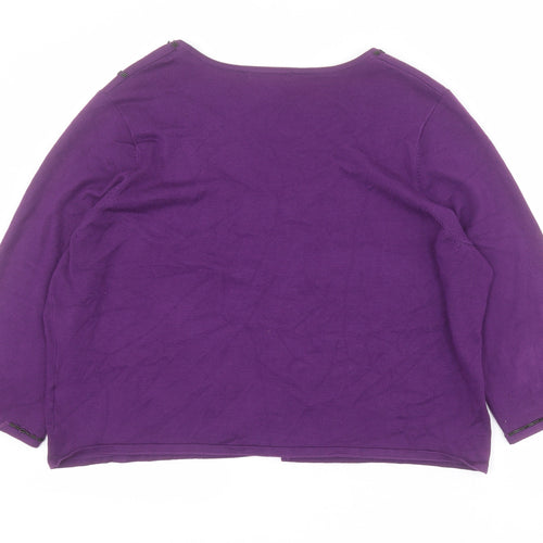 David Emmanuel Womens Purple Round Neck  Viscose Cardigan Jumper Size 22