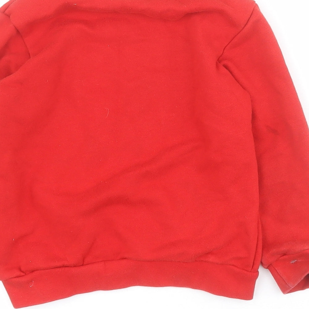 adidas Boys Red  Cotton Pullover Sweatshirt Size 3-4 Years  Pullover