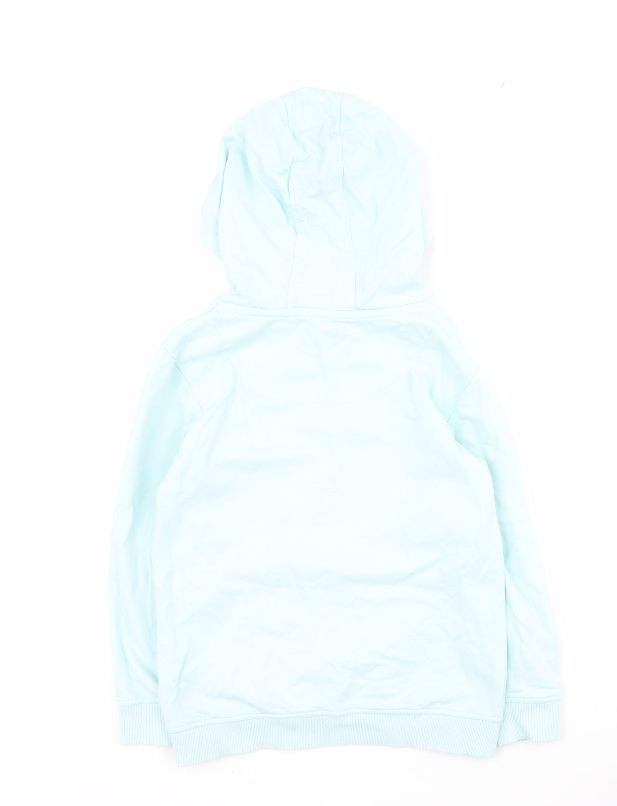 Bluezoo Girls Blue  100% Cotton Pullover Hoodie Size 7-8 Years  Pullover - French bulldog