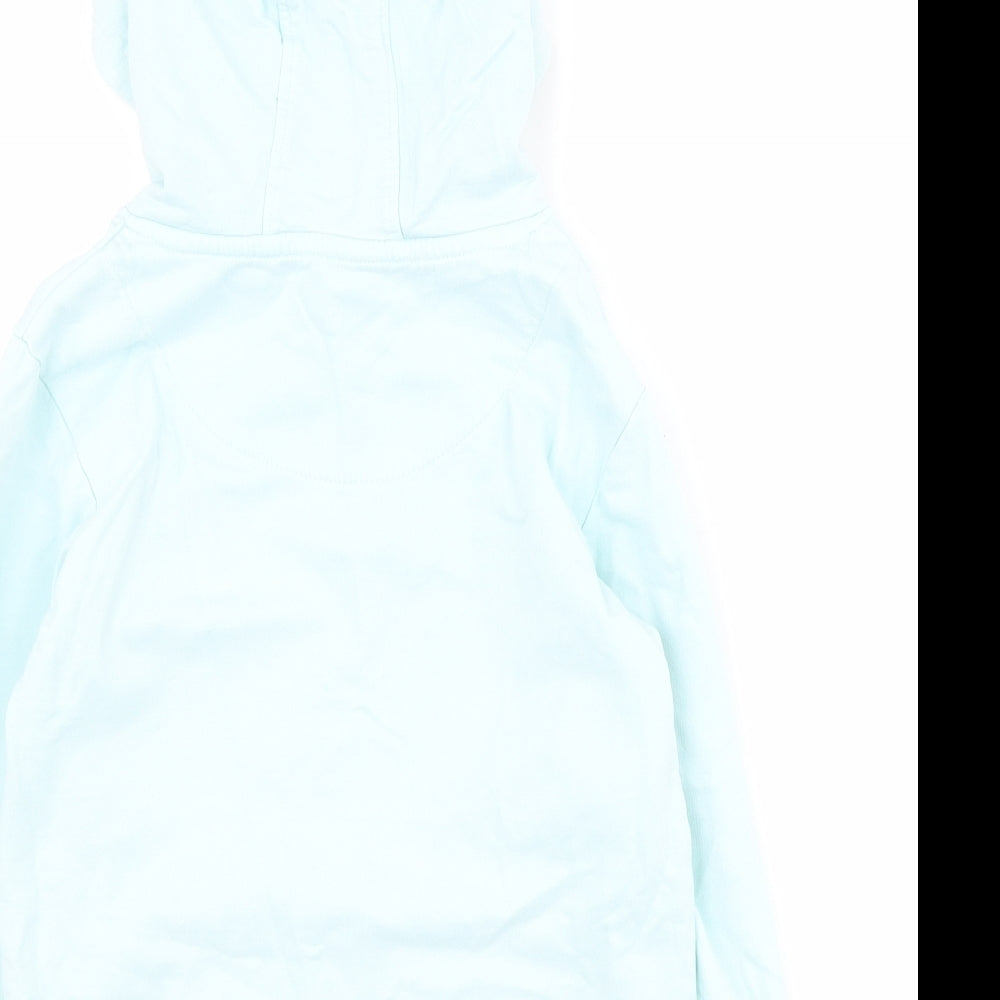 Bluezoo Girls Blue  100% Cotton Pullover Hoodie Size 7-8 Years  Pullover - French bulldog