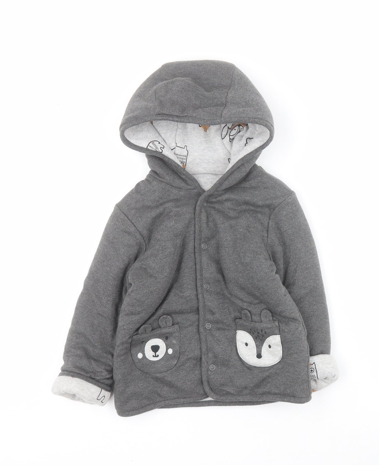 George Baby Grey   Jacket Coat Size 12-18 Months   Snap