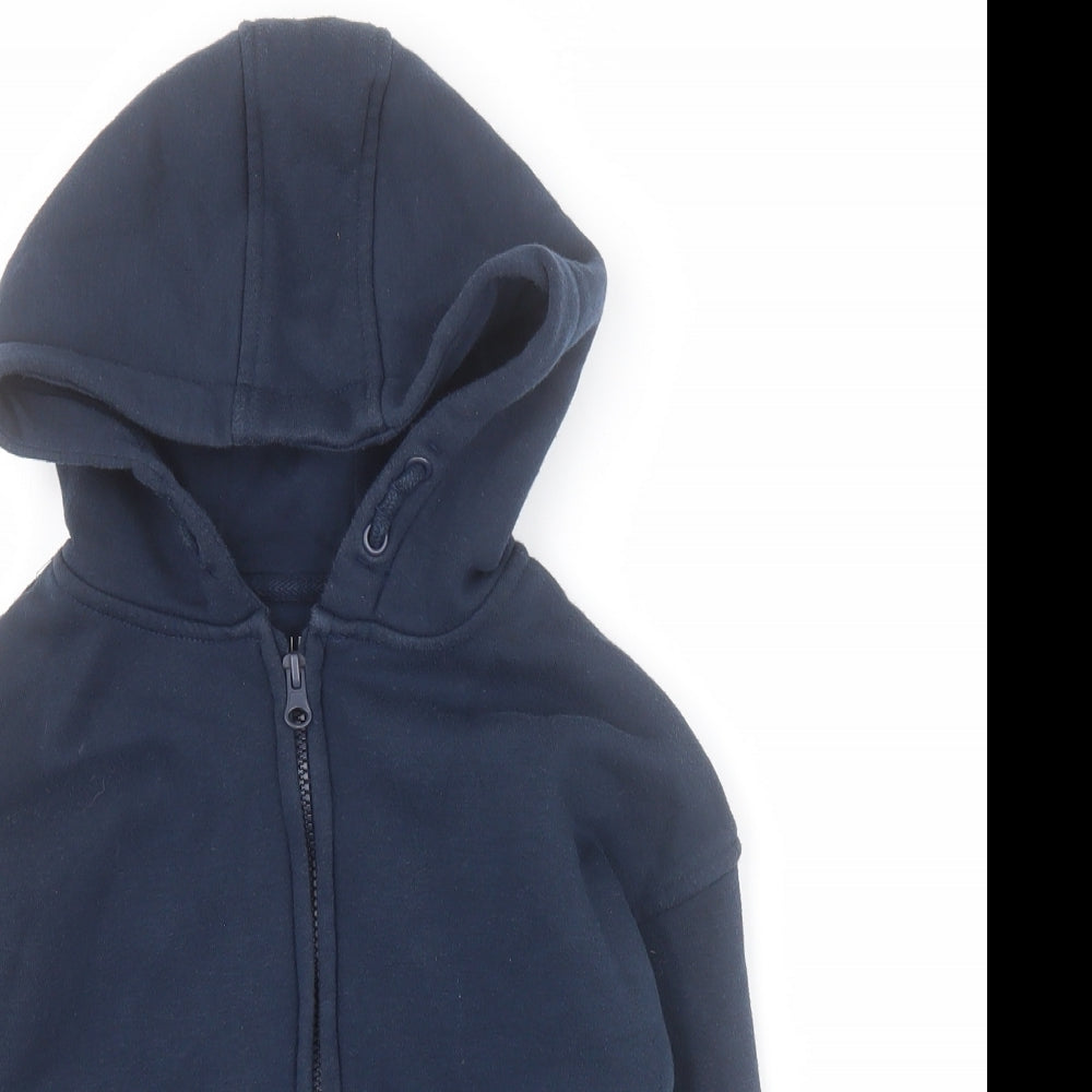 Primark Boys Blue  Cotton Full Zip Hoodie Size 5-6 Years  Zip