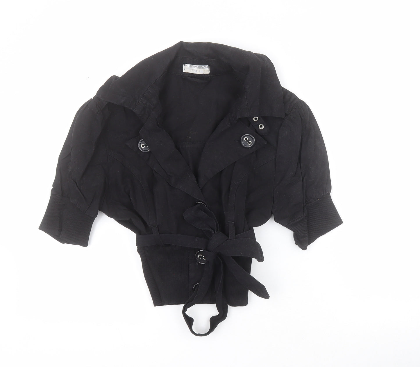 Internationale Womens Black   Jacket  Size 8  Button