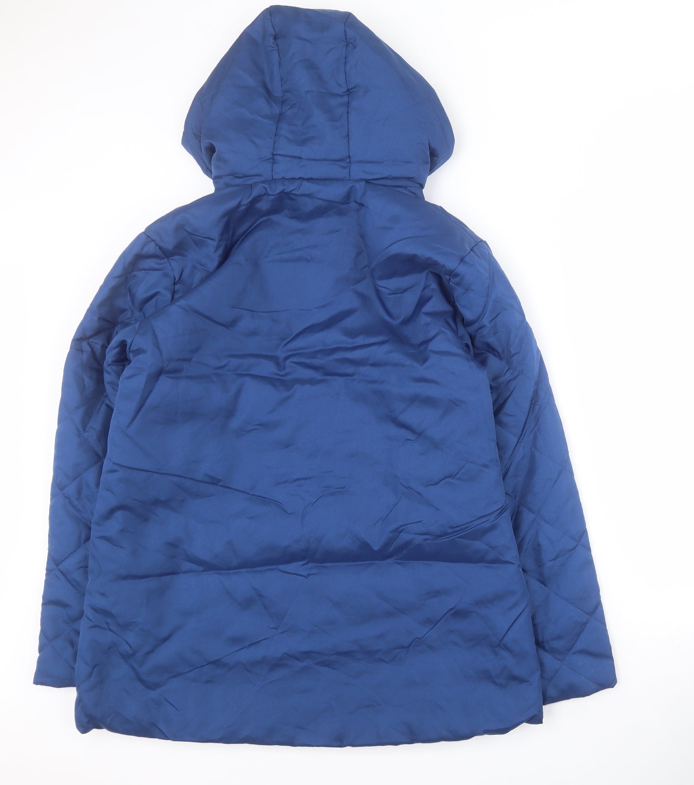 Anne De Lancay Womens Blue   Quilted Coat Size 8  Zip