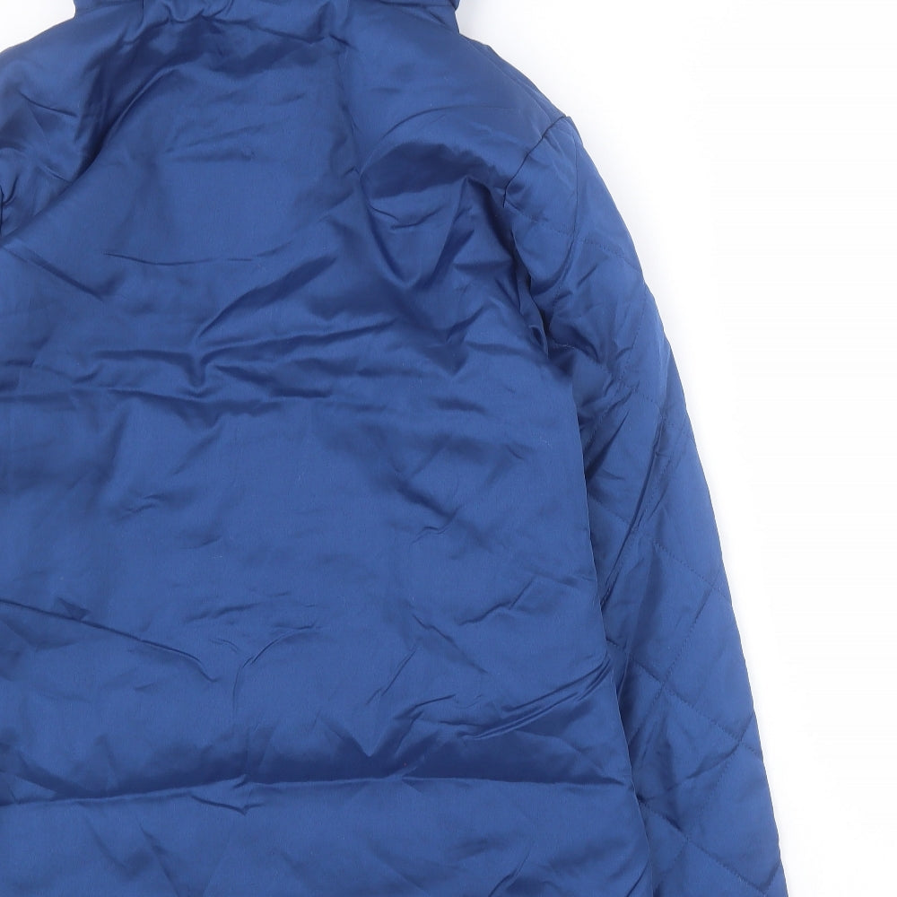 Anne De Lancay Womens Blue   Quilted Coat Size 8  Zip