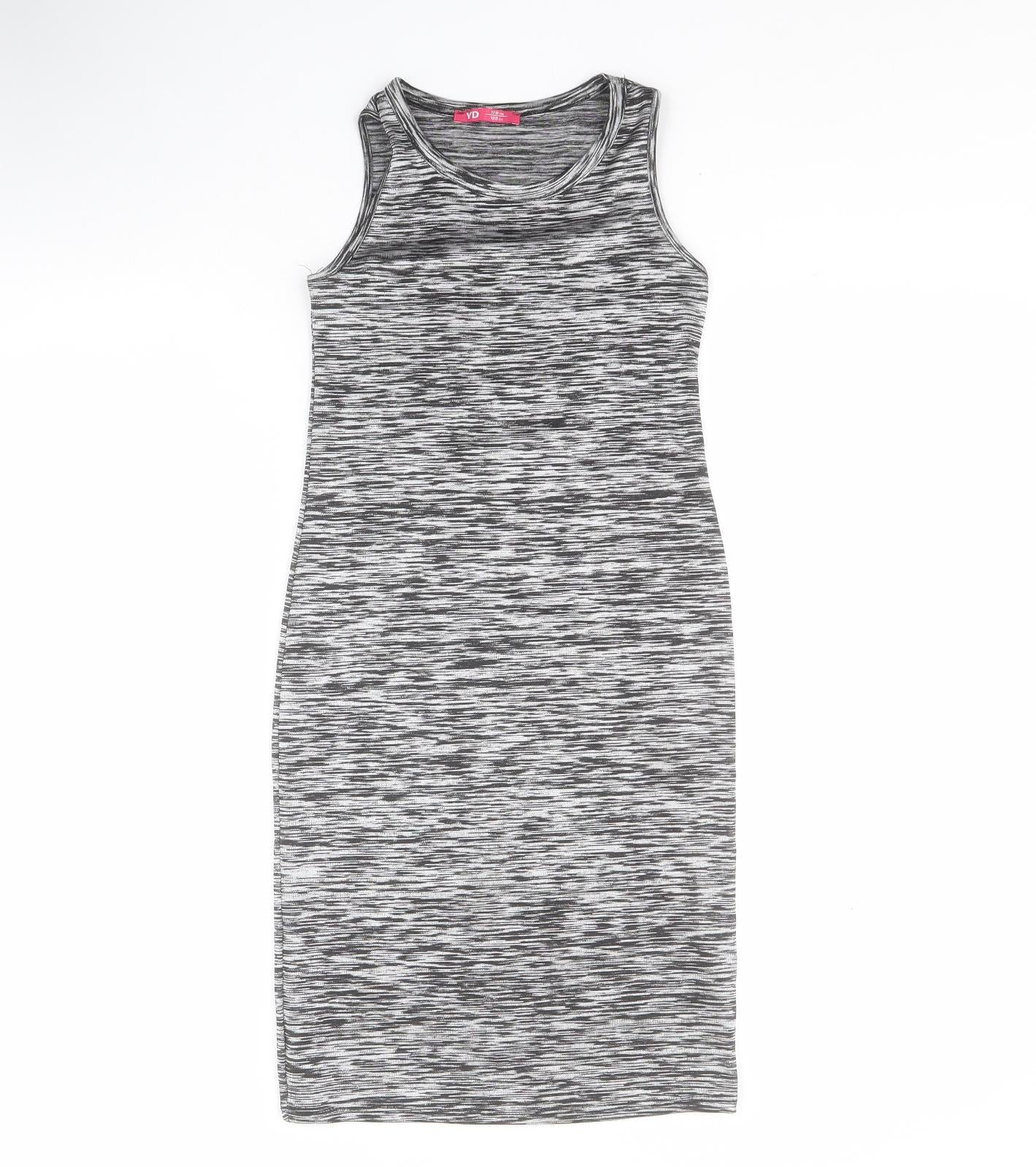 Primark Girls Grey  Polyester Pencil Dress  Size 7-8 Years  Round Neck Pullover