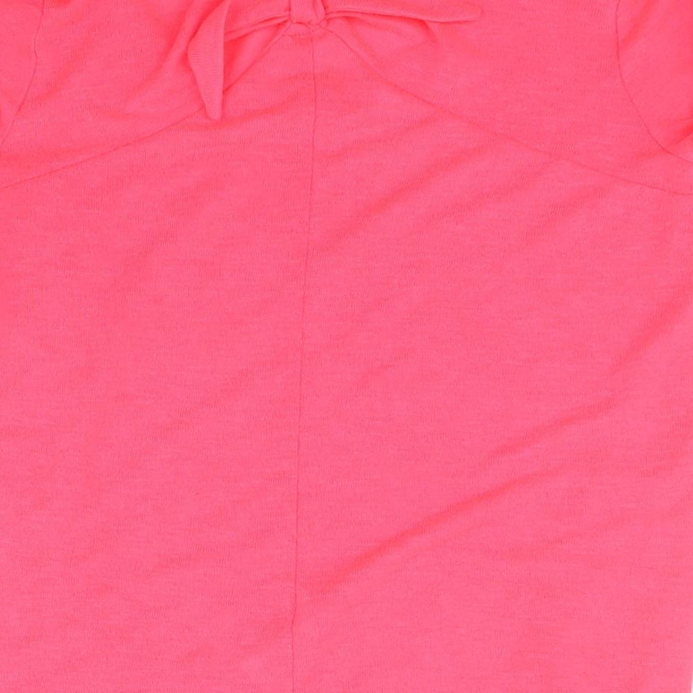 F&F Womens Pink  Polyester Basic T-Shirt Size 10 Round Neck