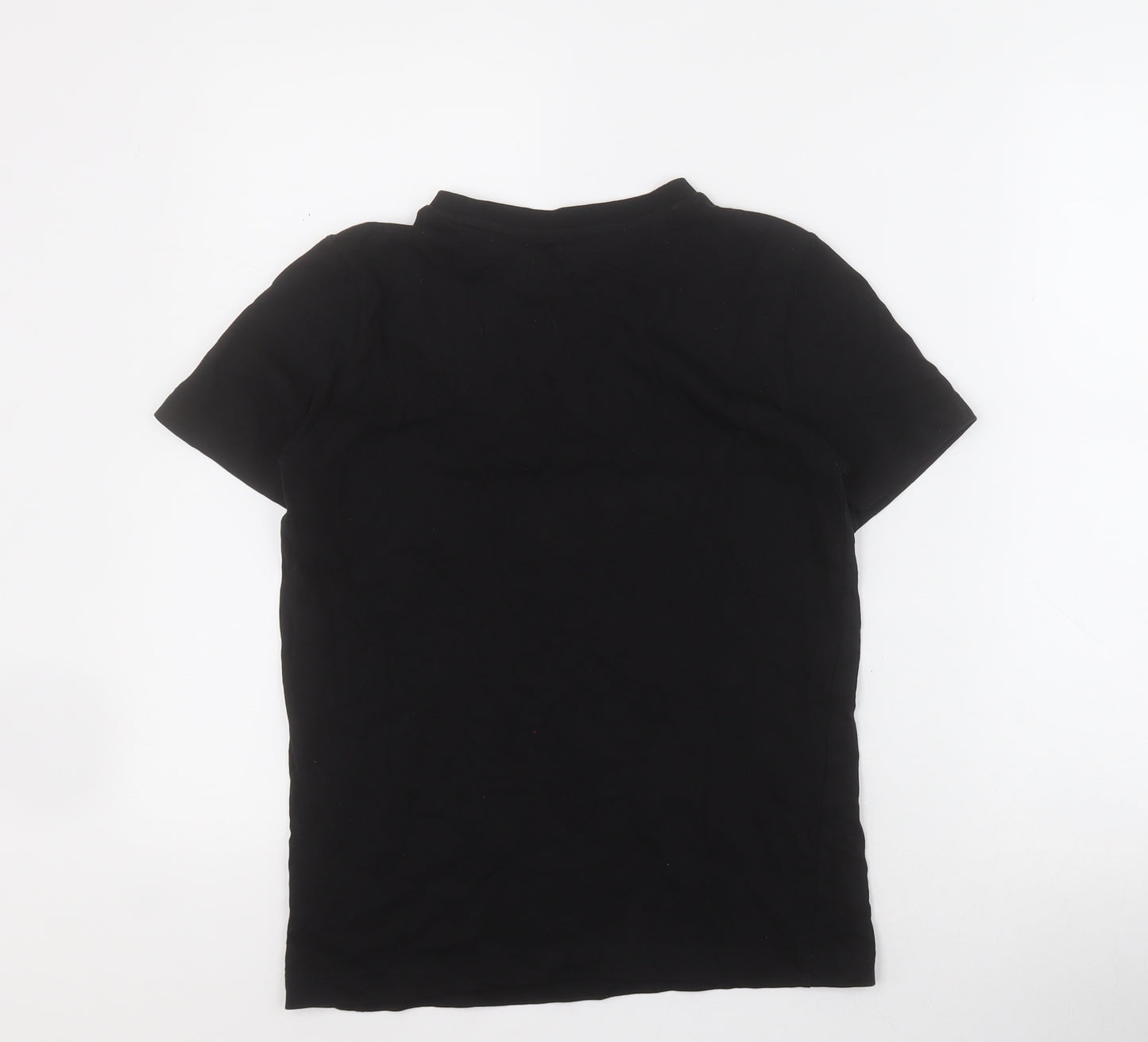 PUMA Boys Black  Cotton Basic T-Shirt Size 11-12 Years Crew Neck Pullover