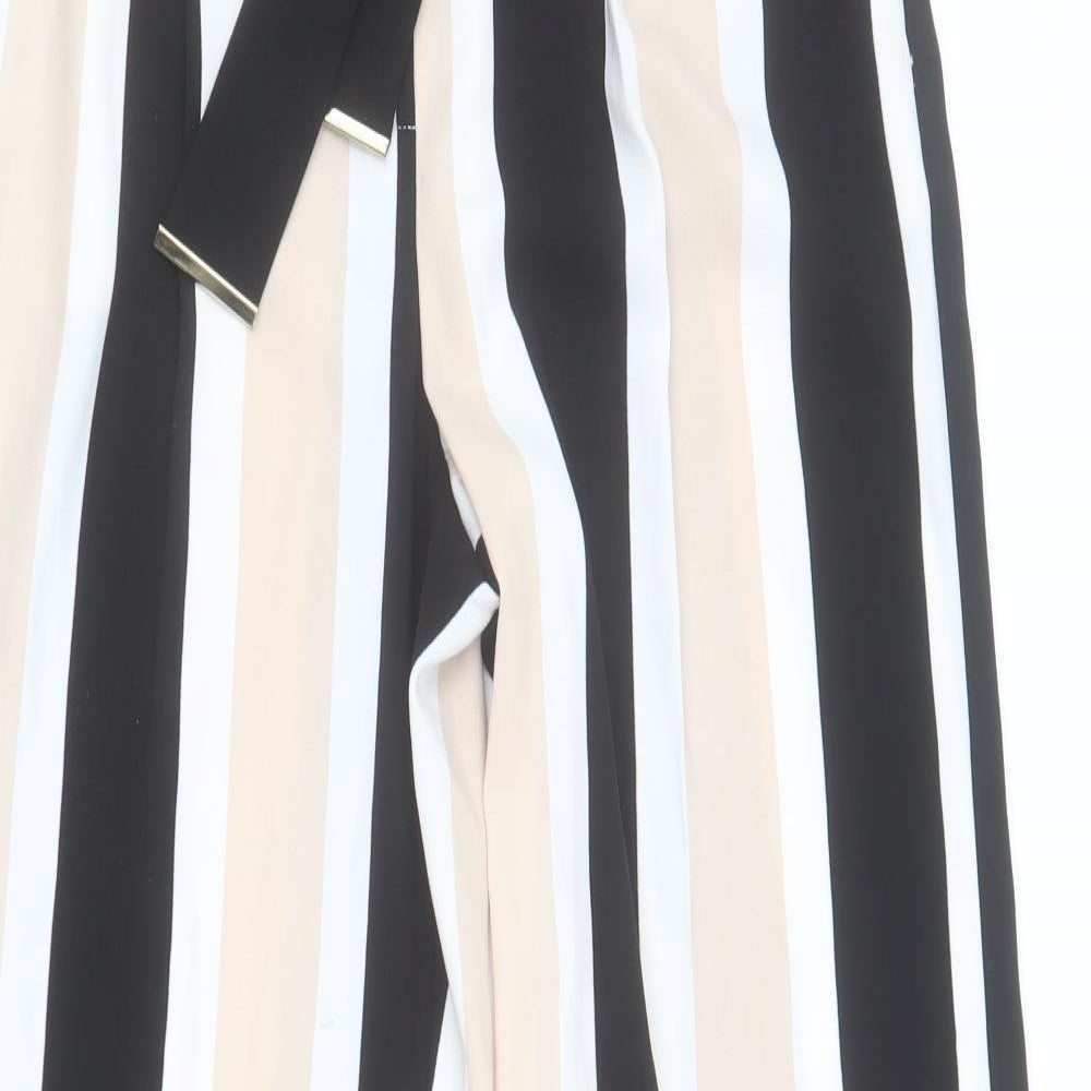 Dorothy Perkins Womens Multicoloured Striped Polyester Dress Pants Trousers Size 10 L31 in Regular Zip