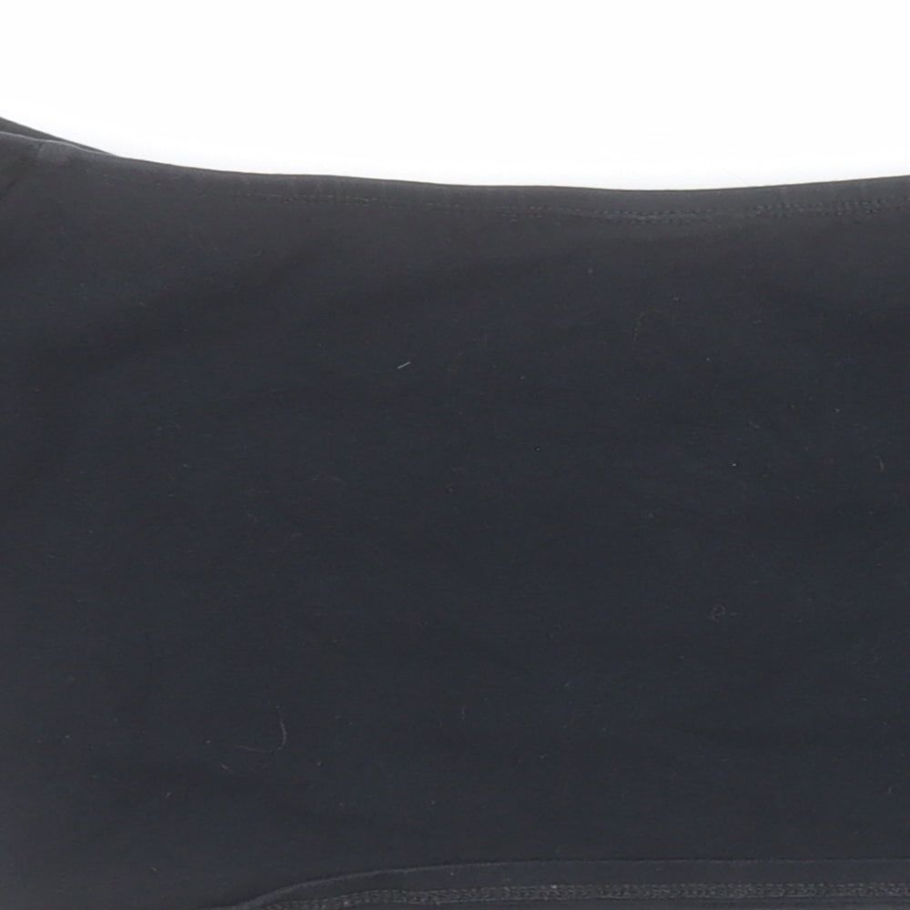 Primark Womens Black  Cotton Cropped T-Shirt Size 14 Off the Shoulder