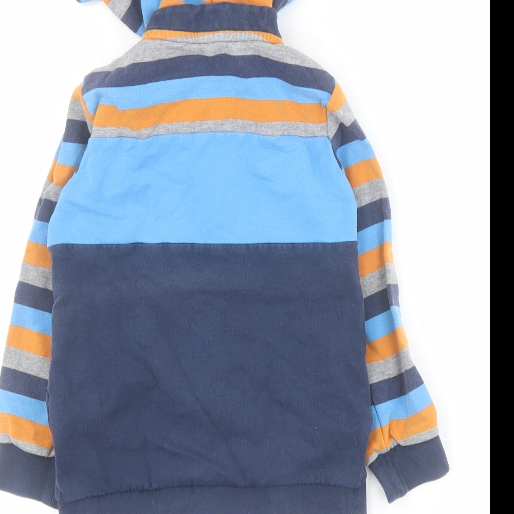 name it Boys Multicoloured Striped Cotton Full Zip Hoodie Size 3-4 Years  Zip - Car
