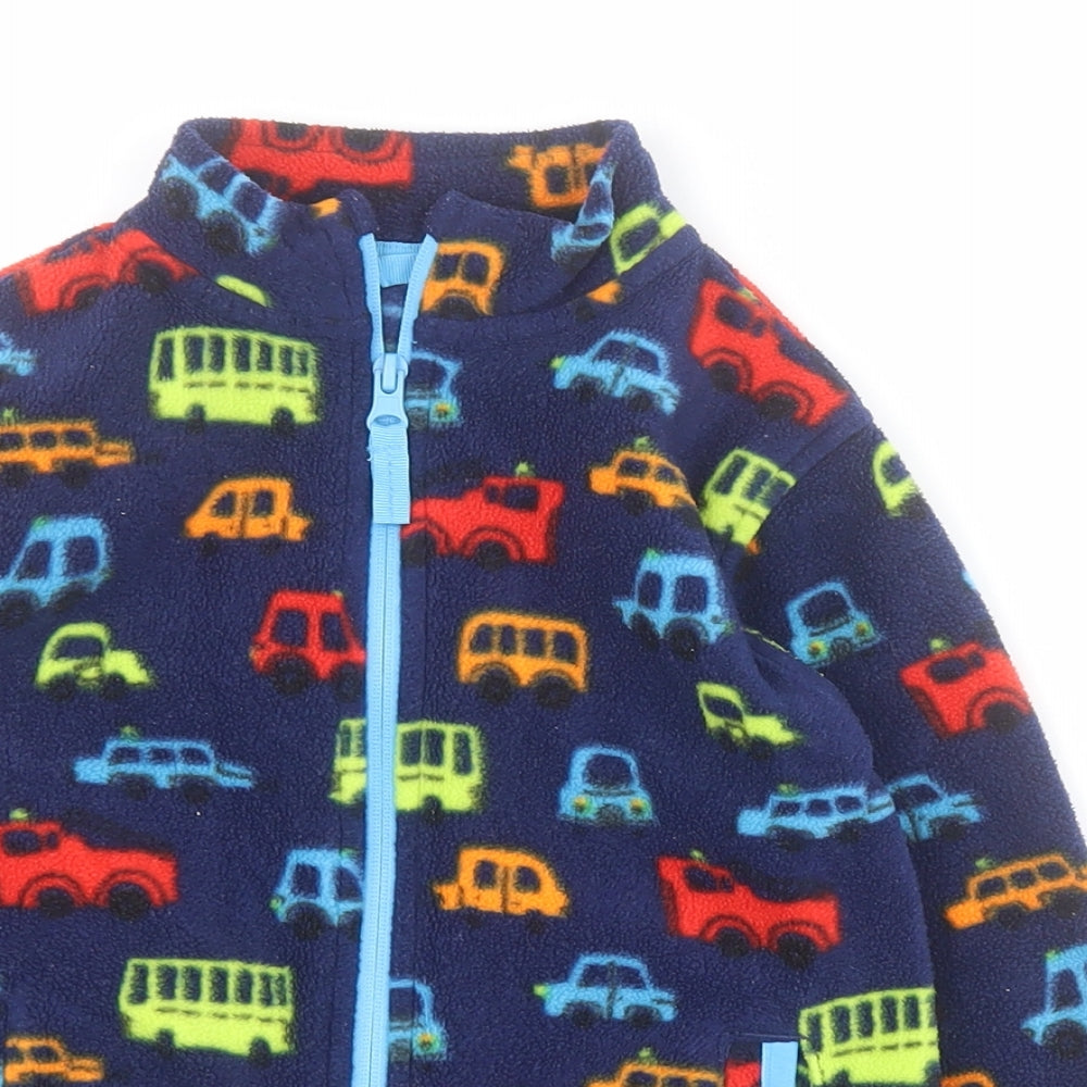 Dunnes Boys Blue   Jacket  Size 3-4 Years  Zip - Cars